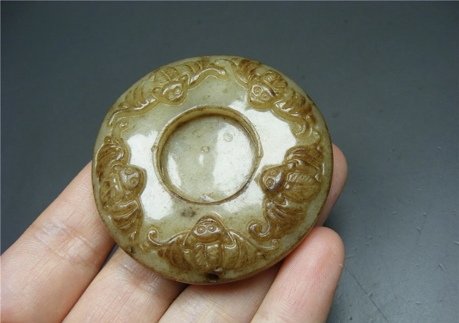｜冷门出品｜精选专拍·第贰拾柒场· 地方玉浮雕五福捧寿圆形大水盂