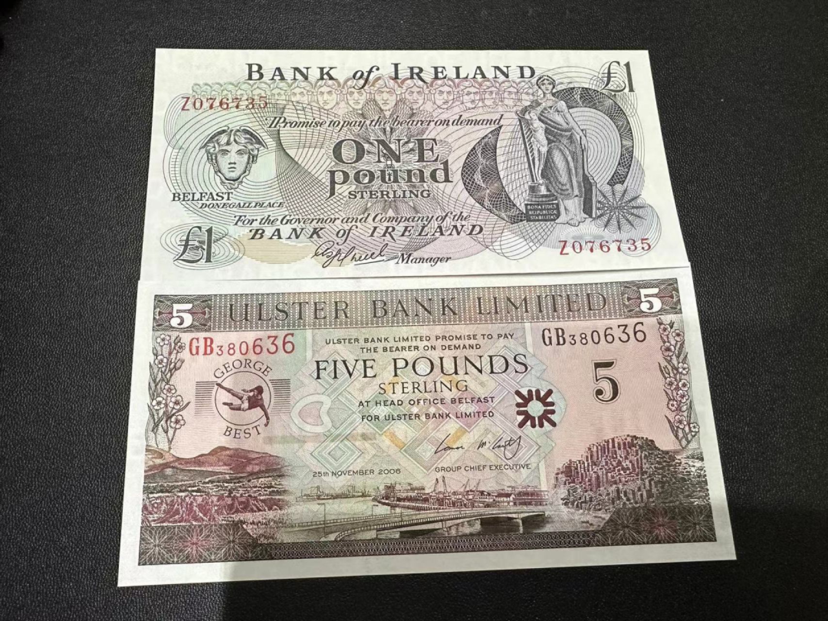 《外钞收藏家》第二百五十八期（连拍第三场） 阿尔斯特银行+爱尔兰两张一起 全新UNC