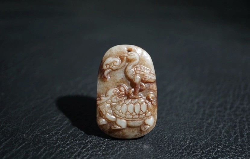 ｜冷门出品｜精选专拍·第贰拾柒场· 明清工老和田玉龟鹤玉牌挂件