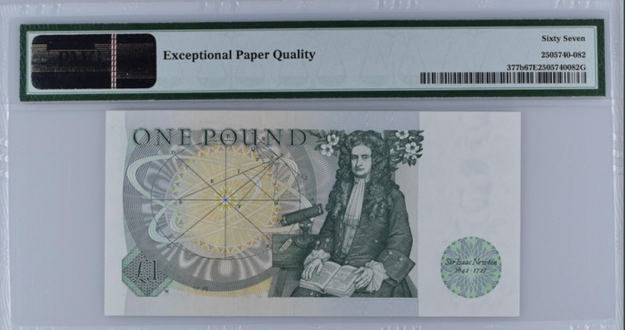 收藏联盟Quantum Auction 第248期拍卖 英国1981-84年1镑 PMG67 物理学家牛顿