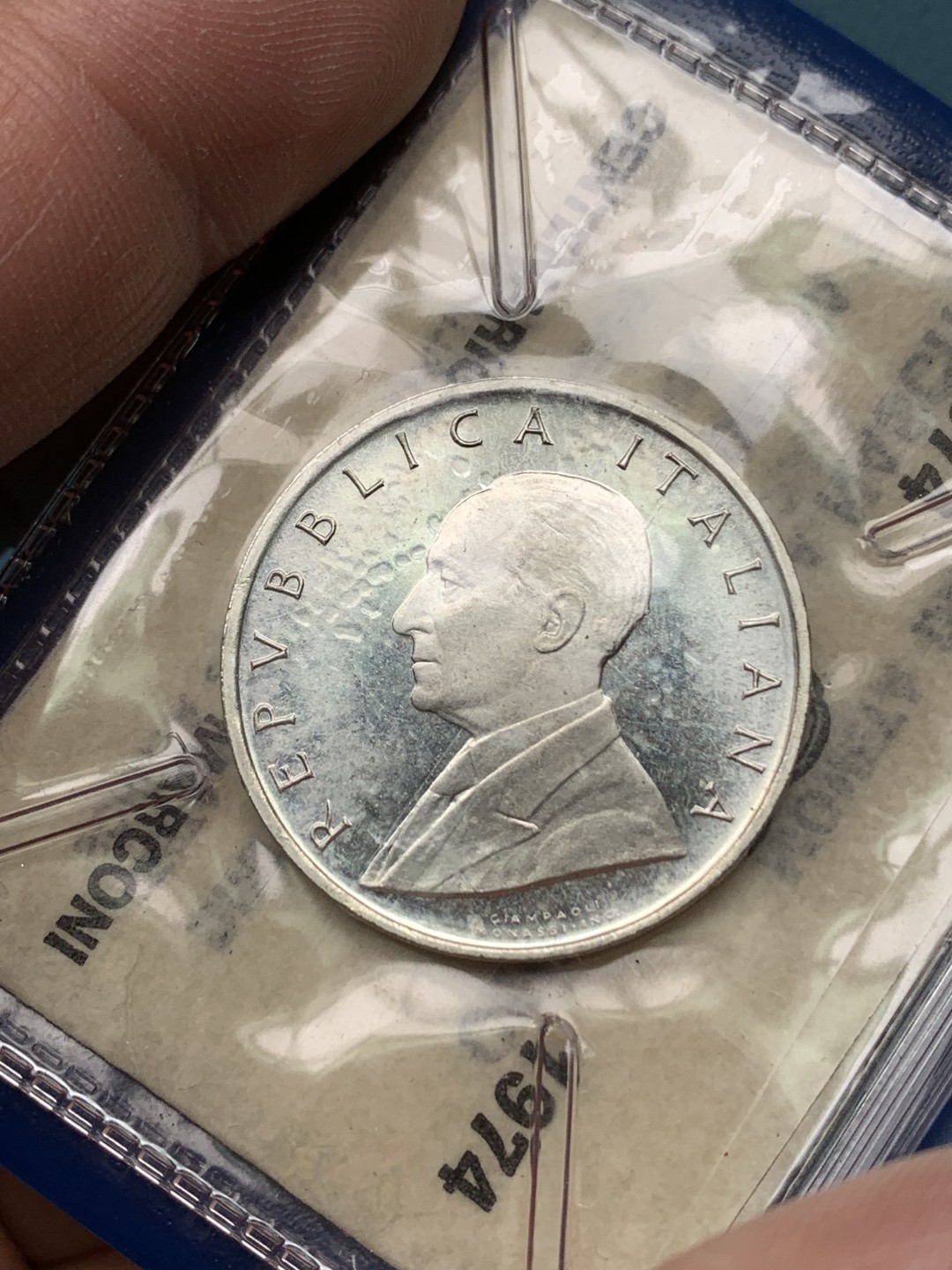 《竞宝斋》第151场-周日，周一，周四 3场 (全场包邮) 意大利1974年 地图 500里拉银币