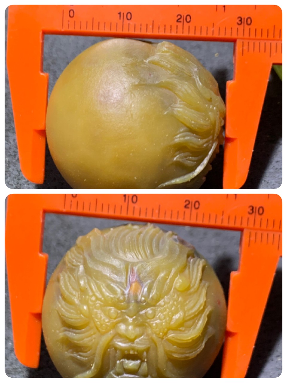 精美战国红玛瑙亚光雕刻大龙珠一颗！