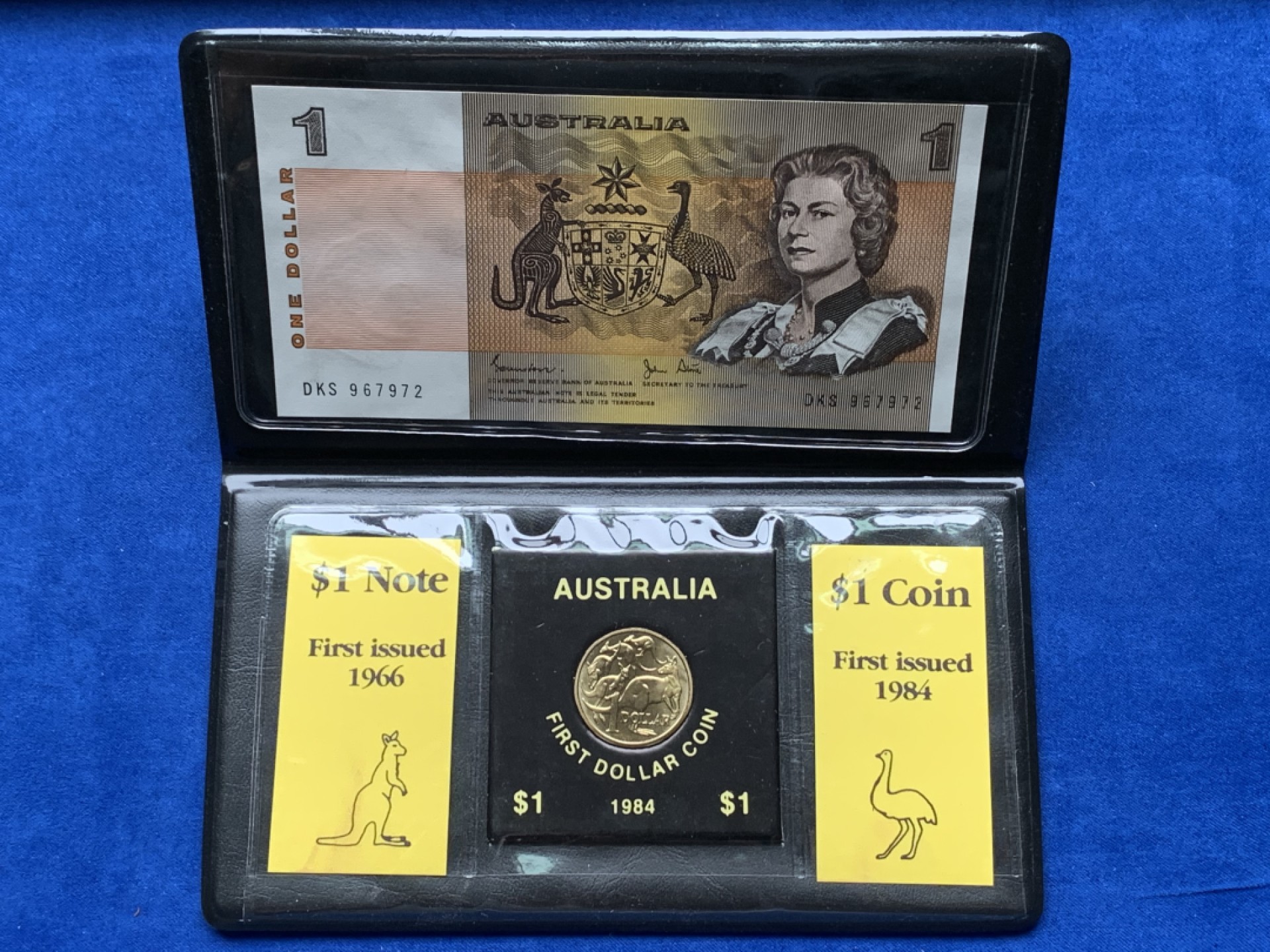 《竞宝斋》第151场-周日，周一，周四 3场 (全场包邮) 钱包装 澳大利亚一元纸币+1元硬币