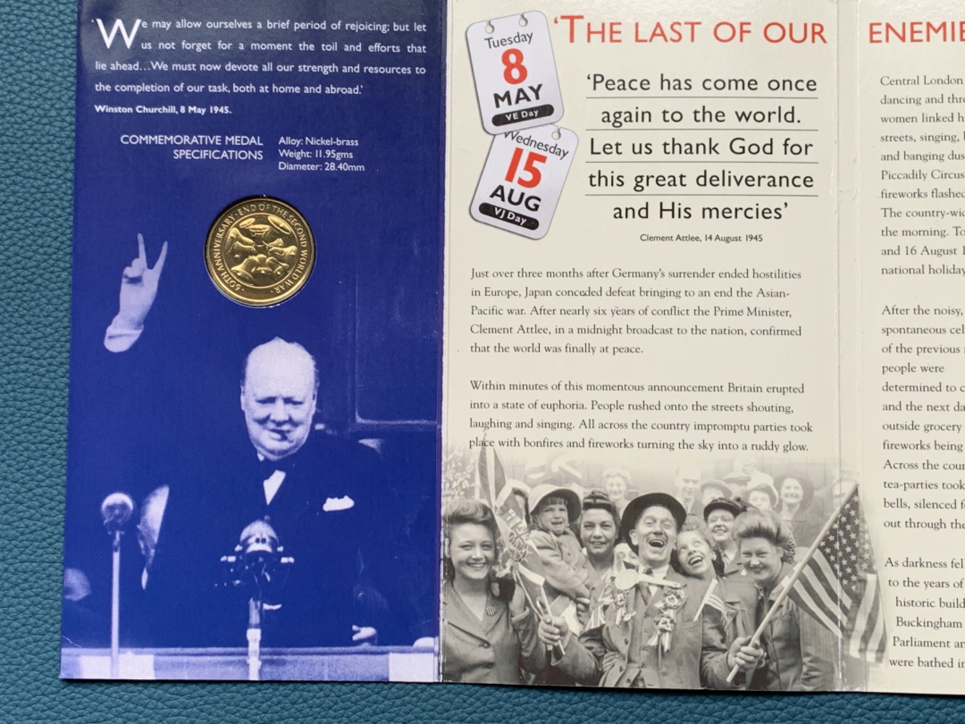 《竞宝斋》第151场-周日，周一，周四 3场 (全场包邮) 卡装 英国 2005年 纪念二战结束六十周年 2镑 原厂封装