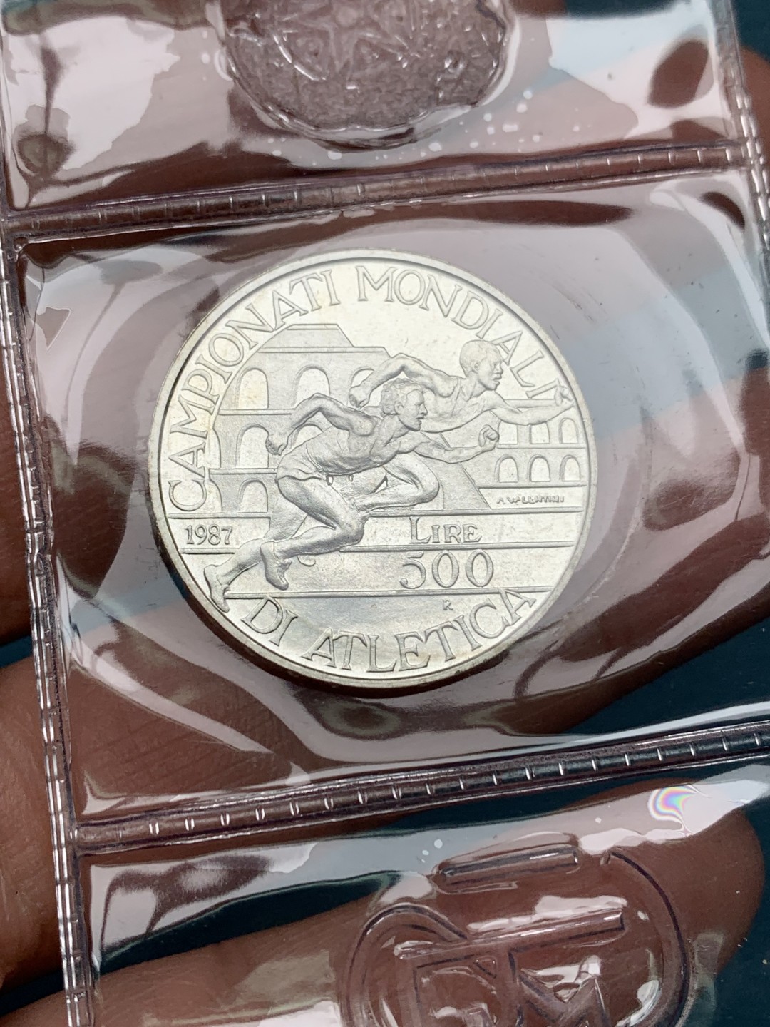 《竞宝斋》第151场-周日，周一，周四 3场 (全场包邮) 意大利1987年 亚特兰大奥运纪念 500里拉银币