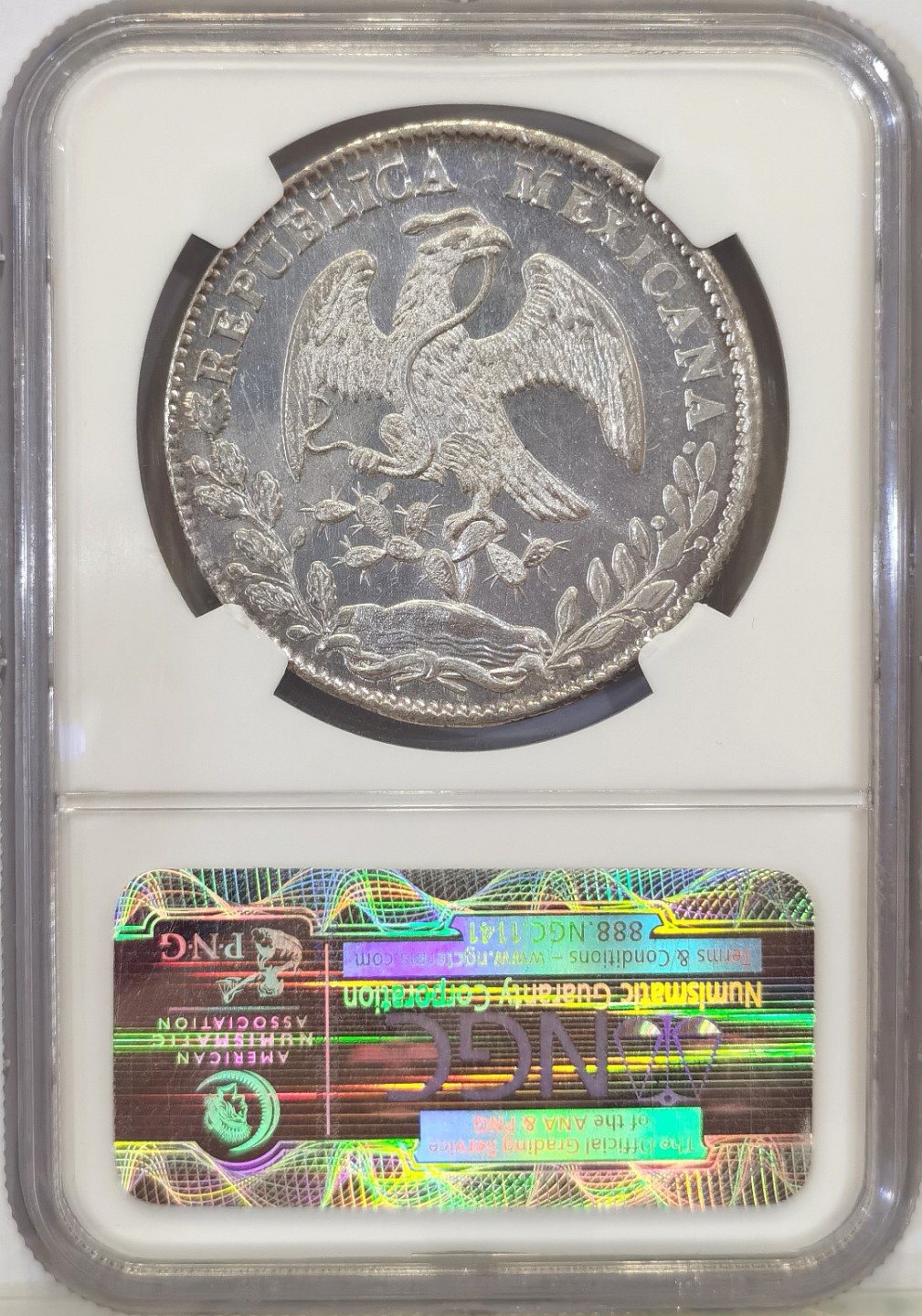 博洋堂世界钱币拍卖第022期（全场包邮） NGC MS64 墨西哥1858年MO FH版花边鹰洋 镜面感十足 N早期评级没给PL 但状态可PK所有PL鹰洋