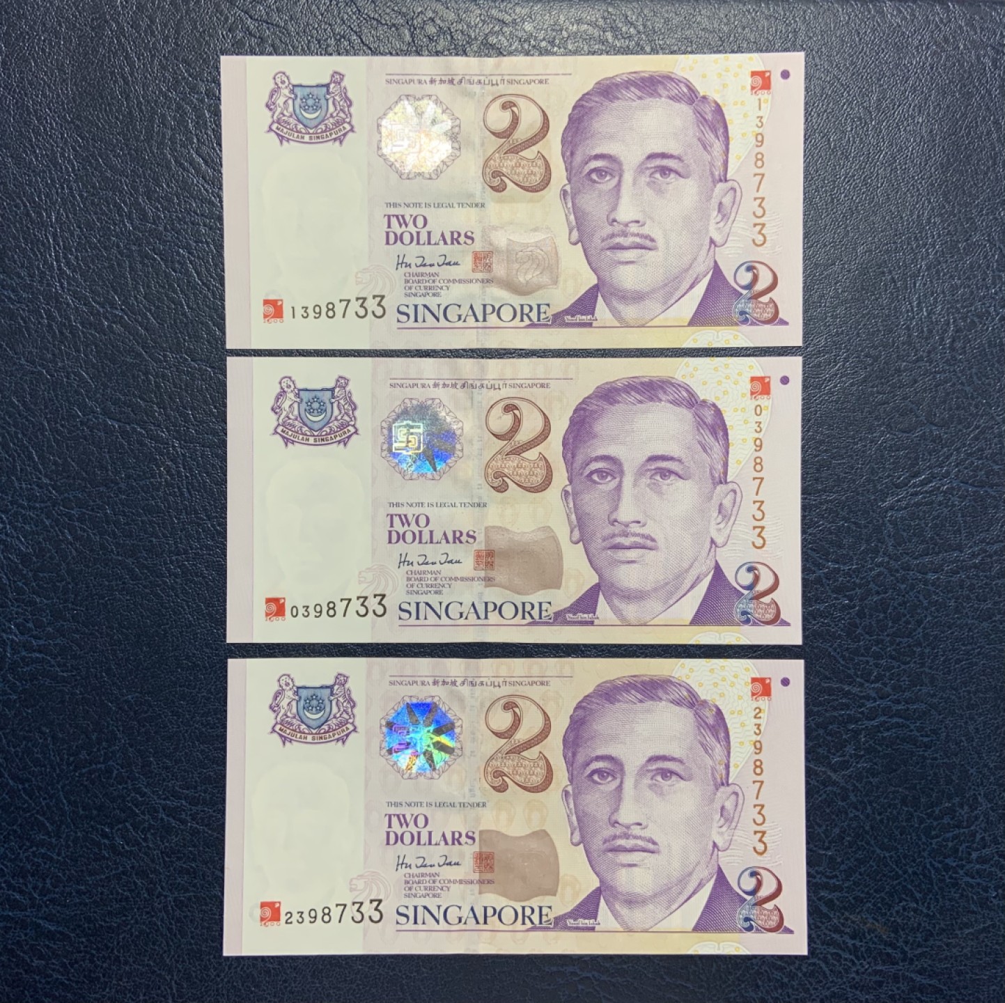 收藏联盟Quantum Auction 第248期拍卖 新加坡2000年2元千禧年纪念钞 品相全新UNC 几乎全同号 带原册