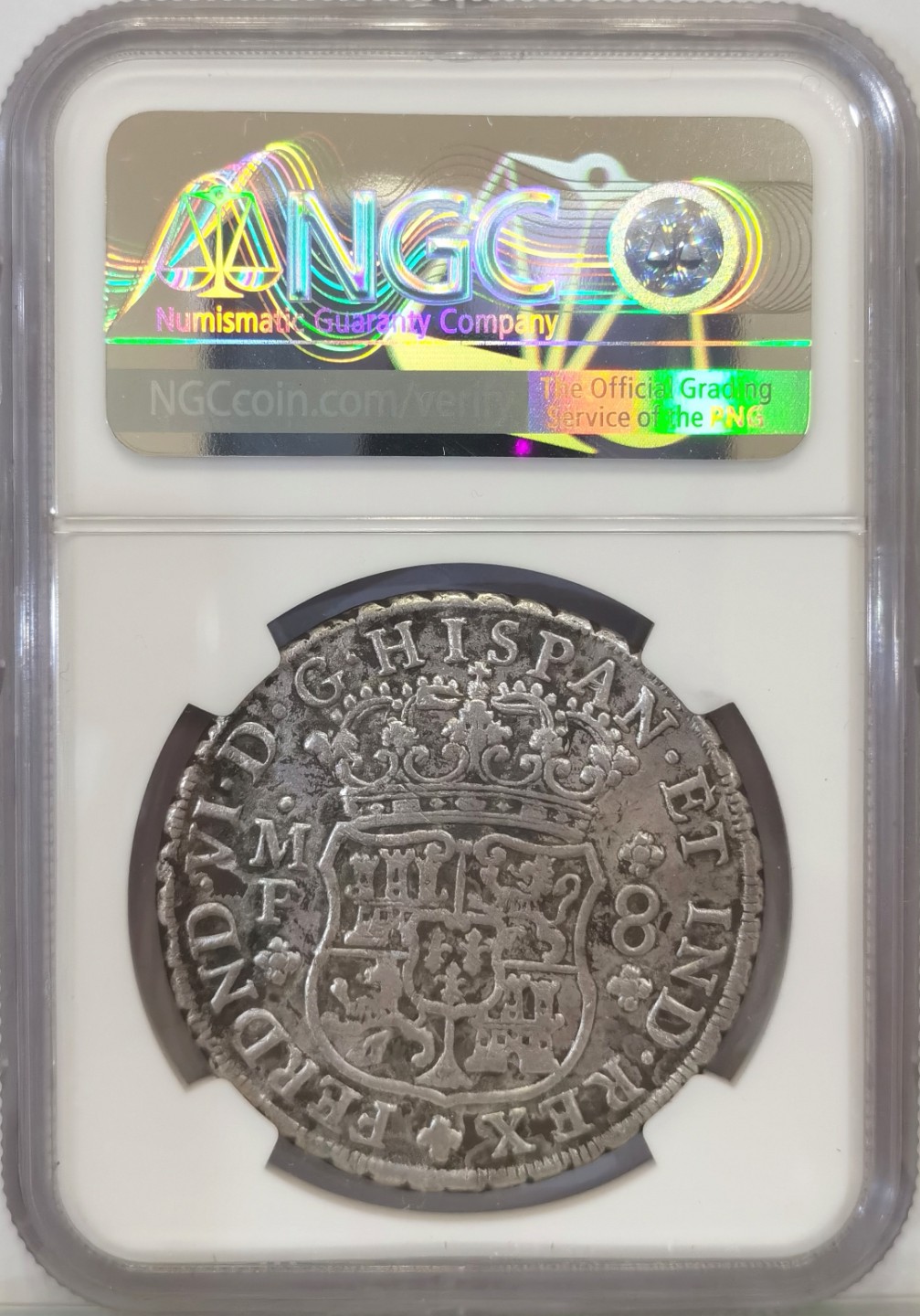 博洋堂世界钱币拍卖第022期（全场包邮） NGC XF 墨西哥地球 1753 8里亚尔 中早期地球 难得原味 深打 性价比很高