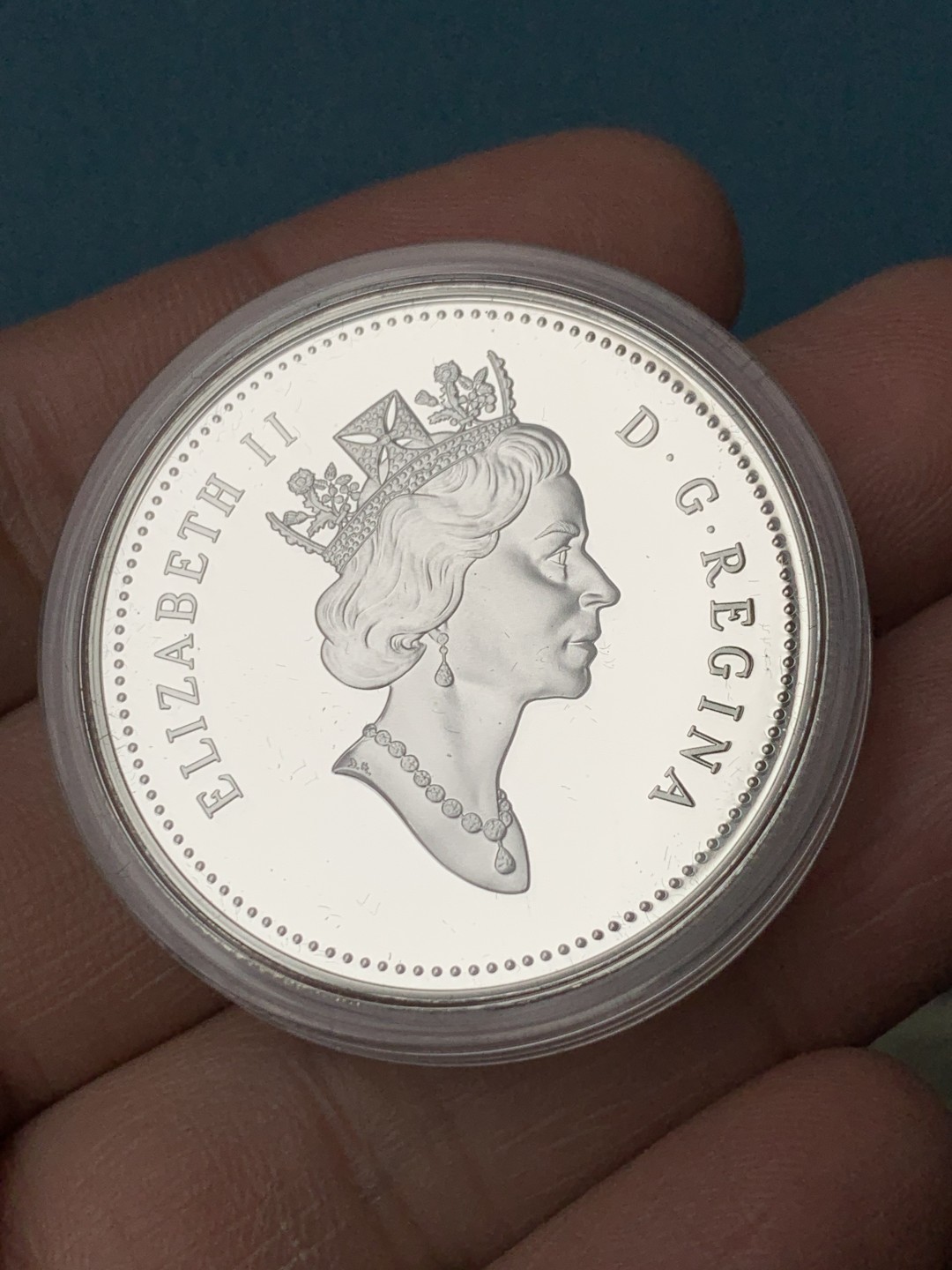 《竞宝斋》第151场-周日，周一，周四 3场 (全场包邮) 原盒 加拿大1998年 骑警一元 精制大银币