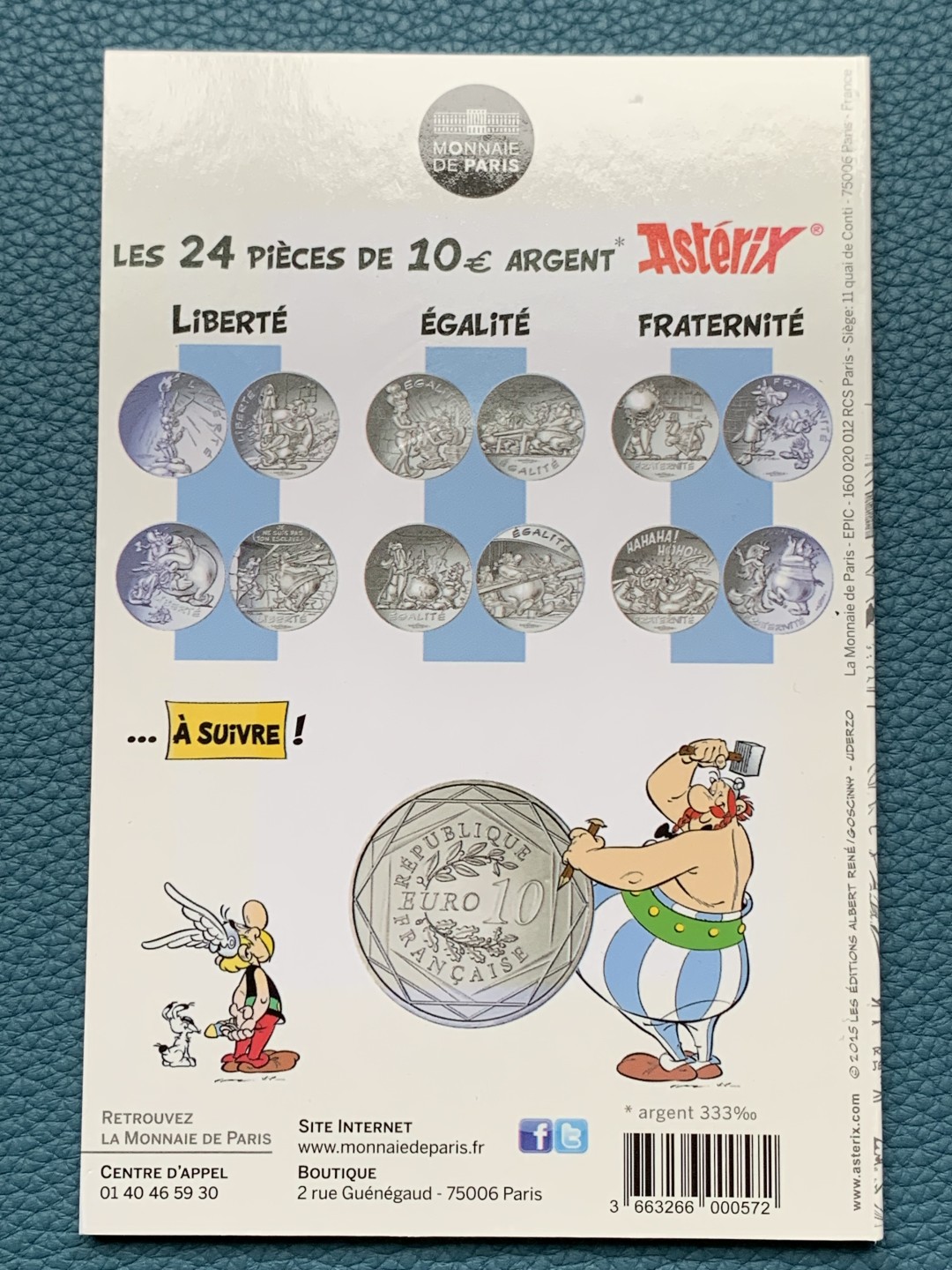 《竞宝斋》第151场-周日，周一，周四 3场 (全场包邮) 卡装 法国2015年 10欧元银币