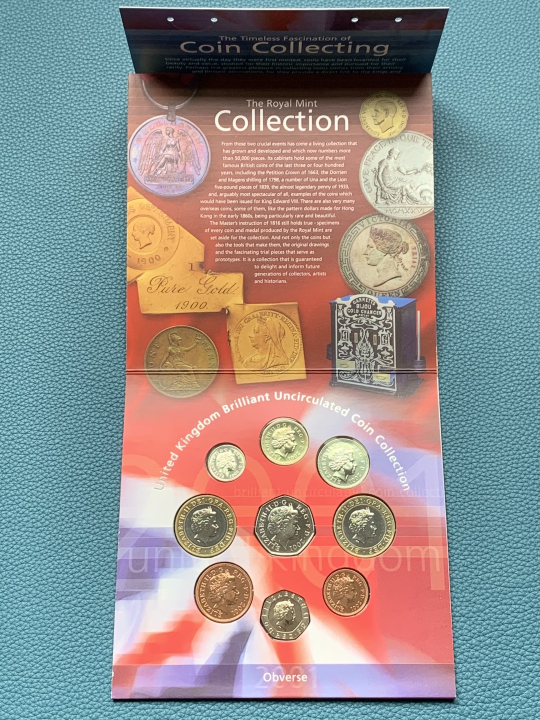 《竞宝斋》第151场-周日，周一，周四 3场 (全场包邮) 卡装 英国2001年 九枚套 最大面值是两枚2镑 稀少年份 非常精美