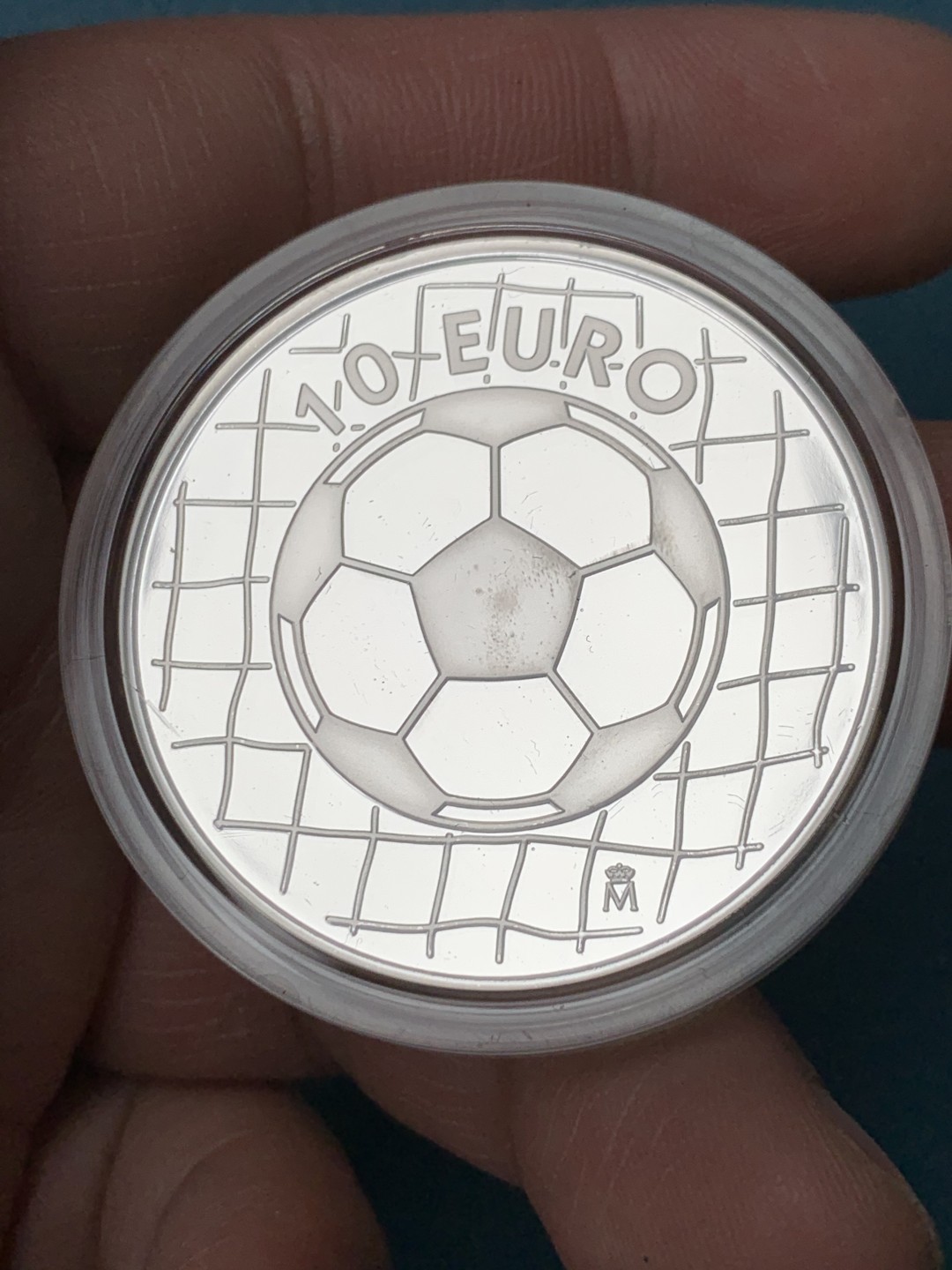 《竞宝斋》第151场-周日，周一，周四 3场 (全场包邮) 木盒证书 西班牙2002年 世界杯纪念 10欧元 精制大银币  27克 92.5%银