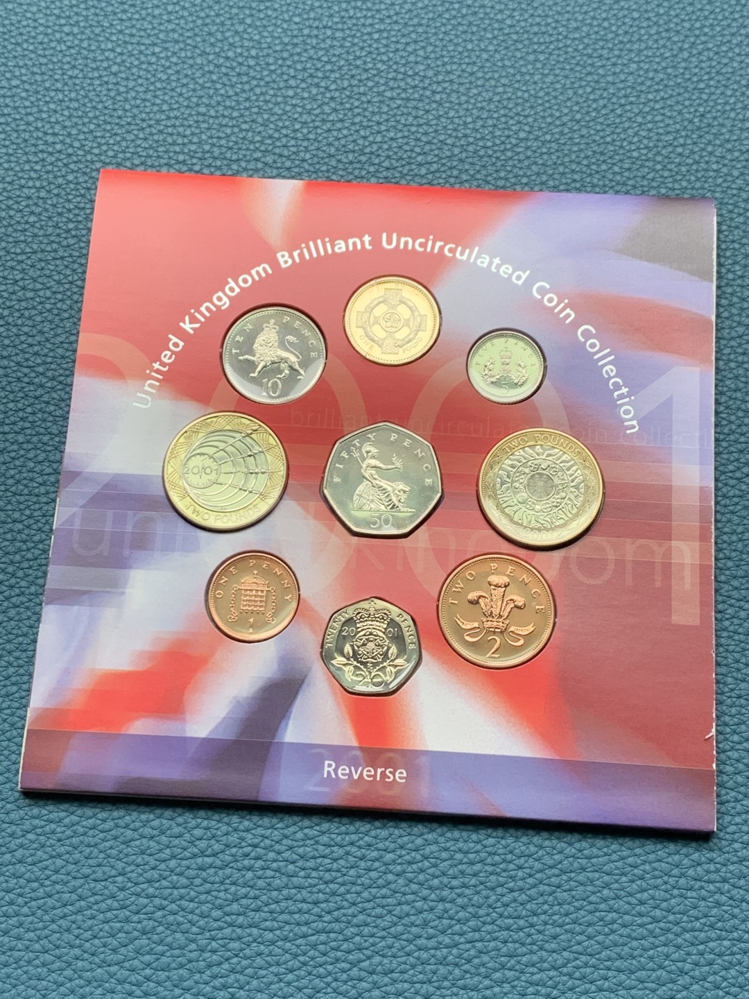 《竞宝斋》第151场-周日，周一，周四 3场 (全场包邮) 卡装 英国2001年 九枚套 最大面值是两枚2镑 稀少年份 非常精美