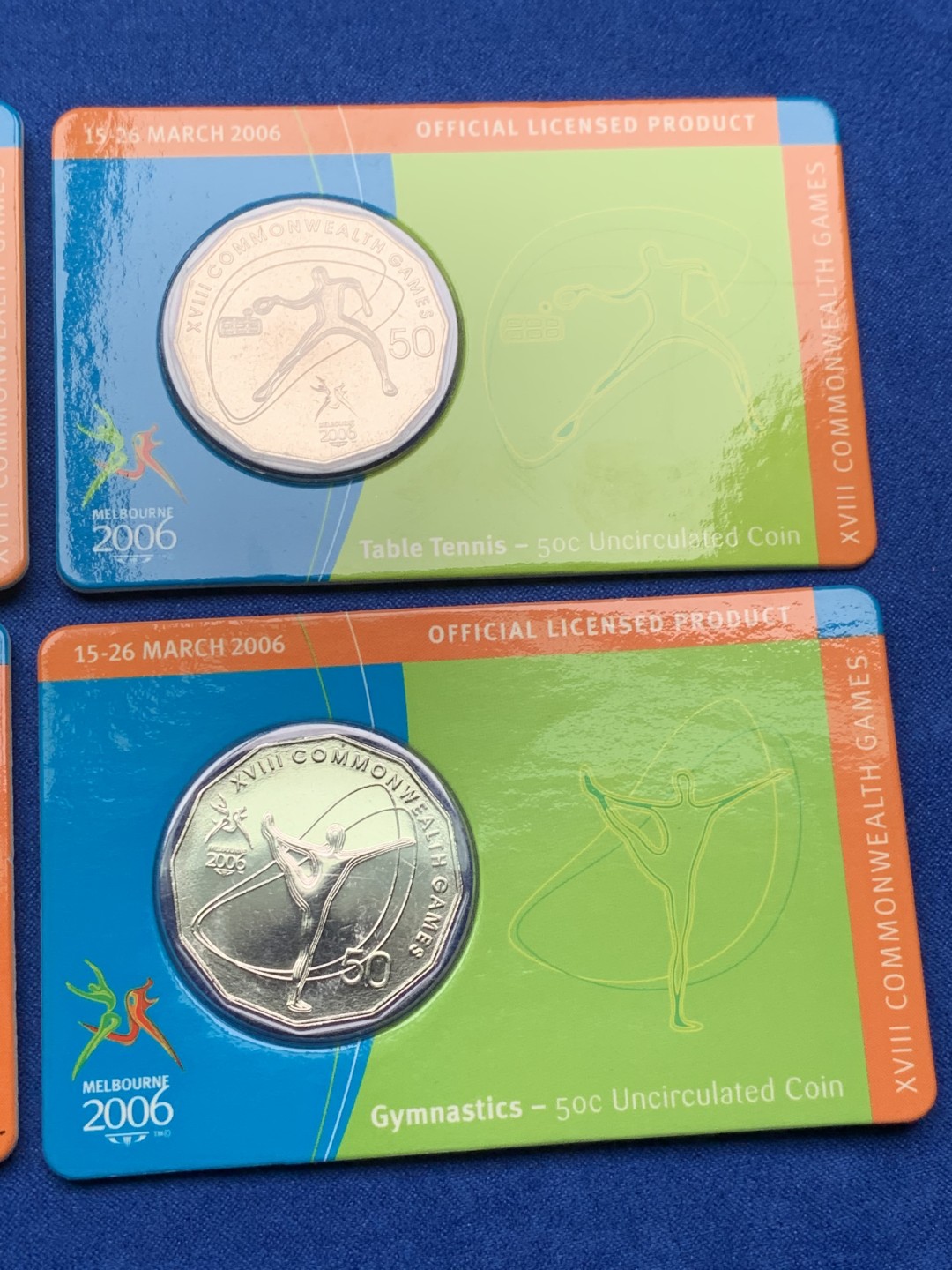 《竞宝斋》第151场-周日，周一，周四 3场 (全场包邮) 四枚一组 卡装 澳大利亚 奥运纪念 50分镍币 不同主题