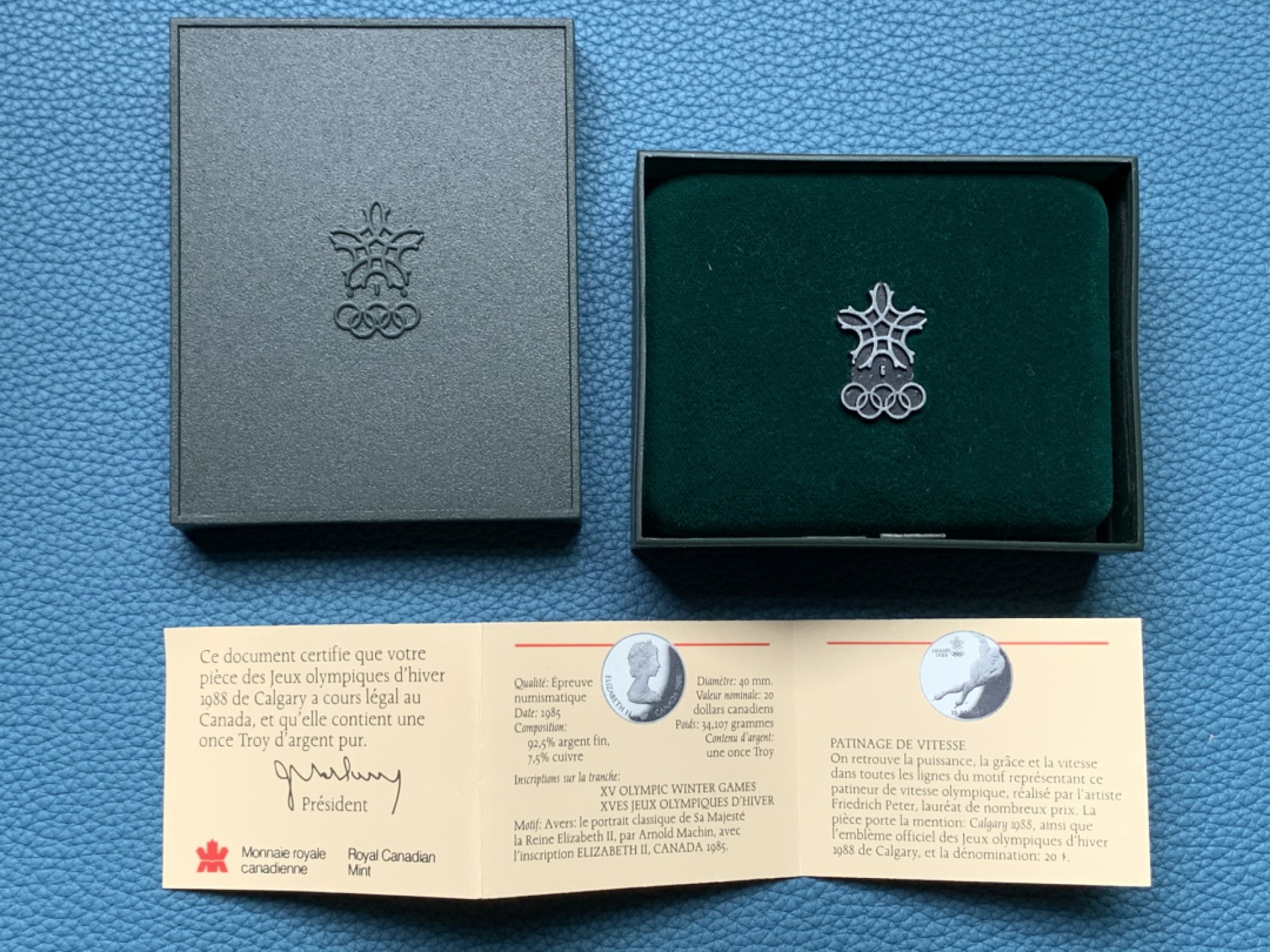 《竞宝斋》第151场-周日，周一，周四 3场 (全场包邮) 加拿大1988年冬奥会纪念银币 34.1克 925银