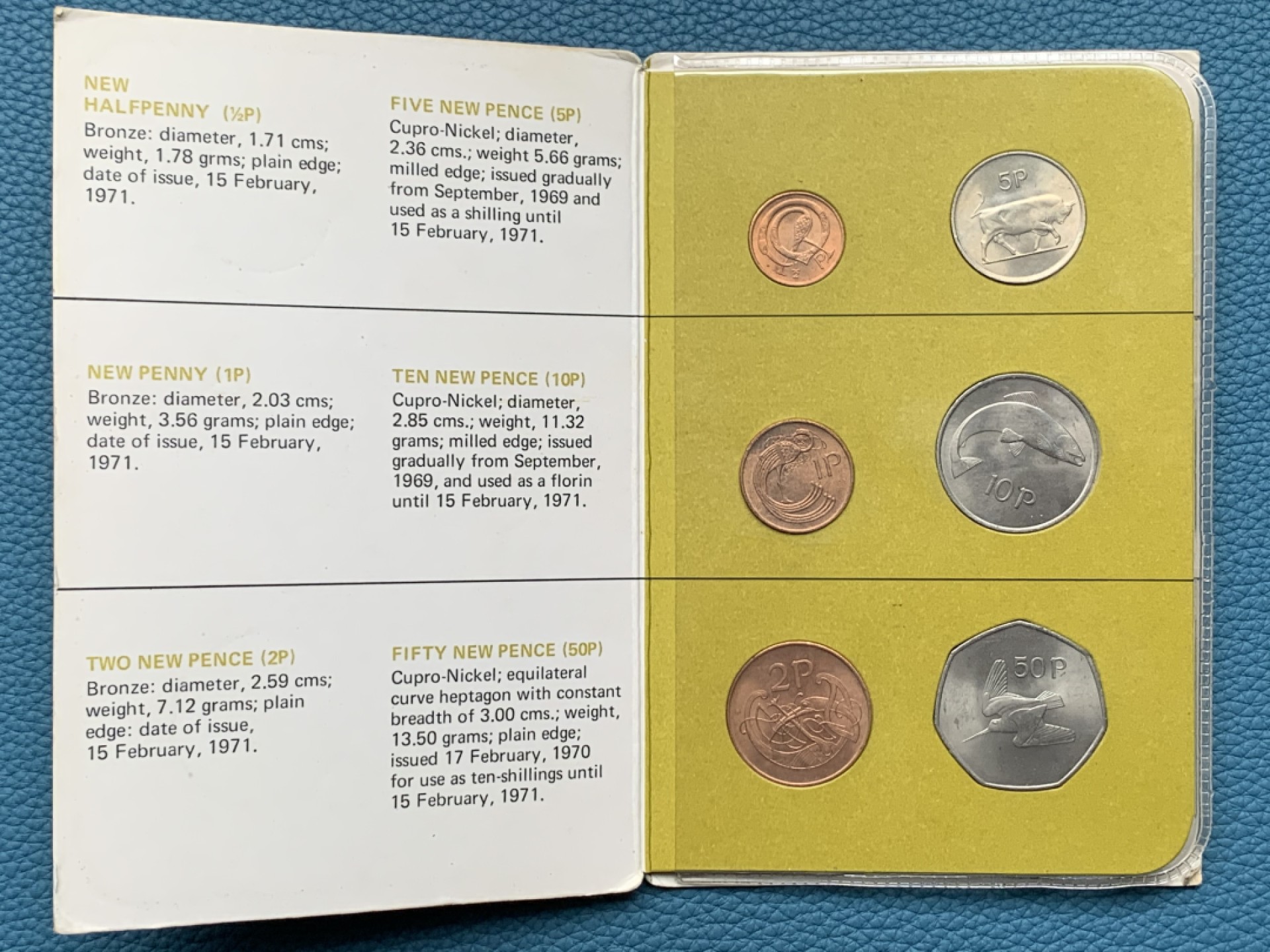 《竞宝斋》第151场-周日，周一，周四 3场 (全场包邮) 卡装爱尔兰 1969-1971年 六枚套 