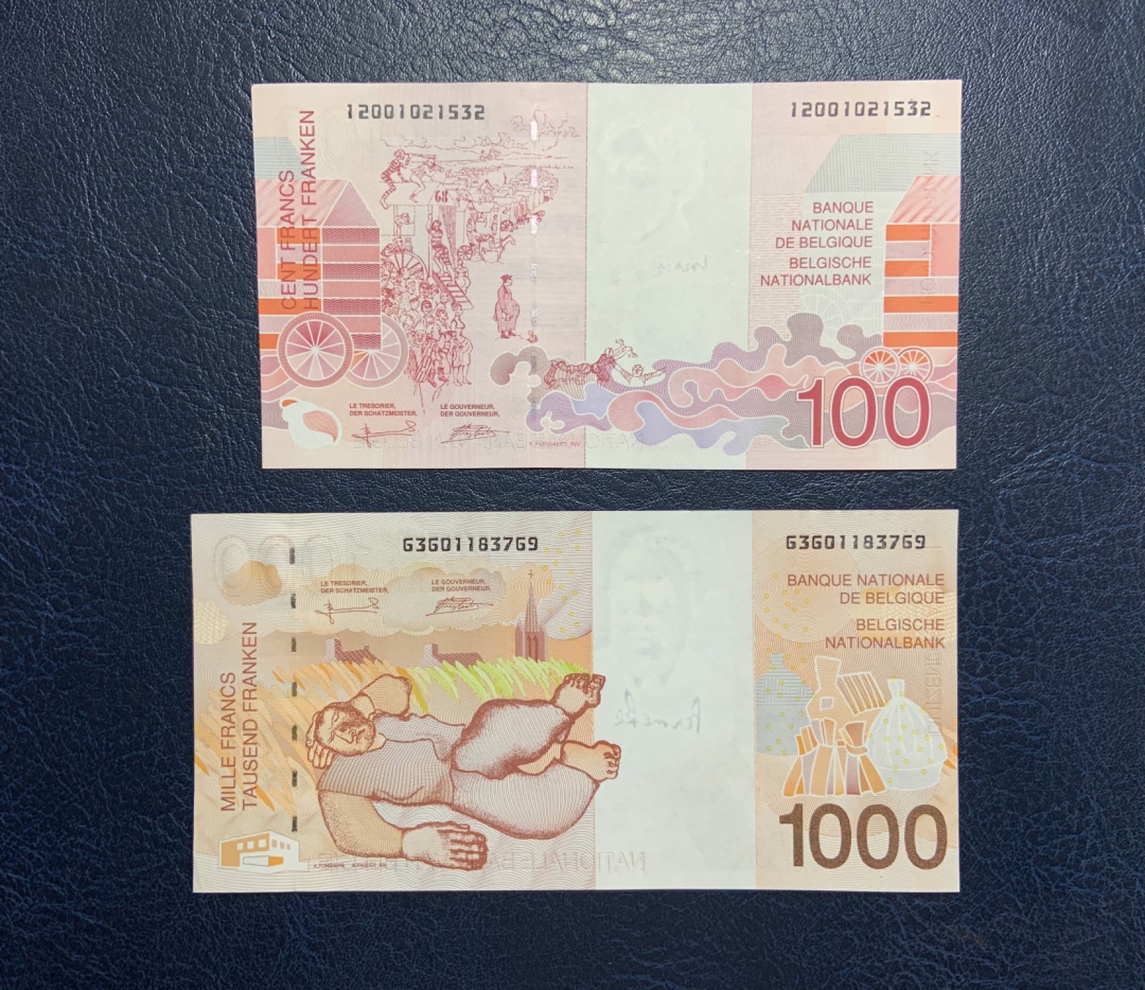 收藏联盟Quantum Auction 第248期拍卖 比利时1997年100和1000法郎 品相AU