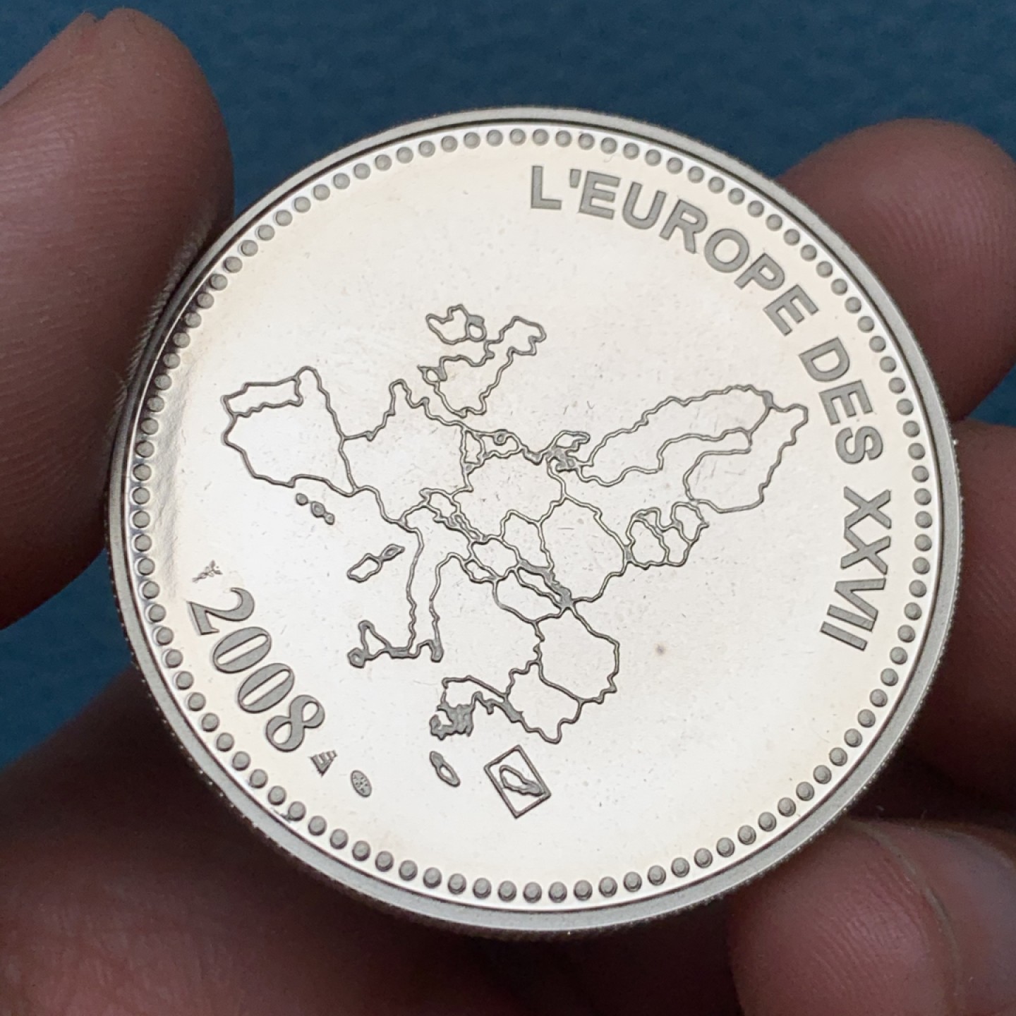 《竞宝斋》第151场-周日，周一，周四 3场 (全场包邮) 法国2008年 纪念欧盟大银章