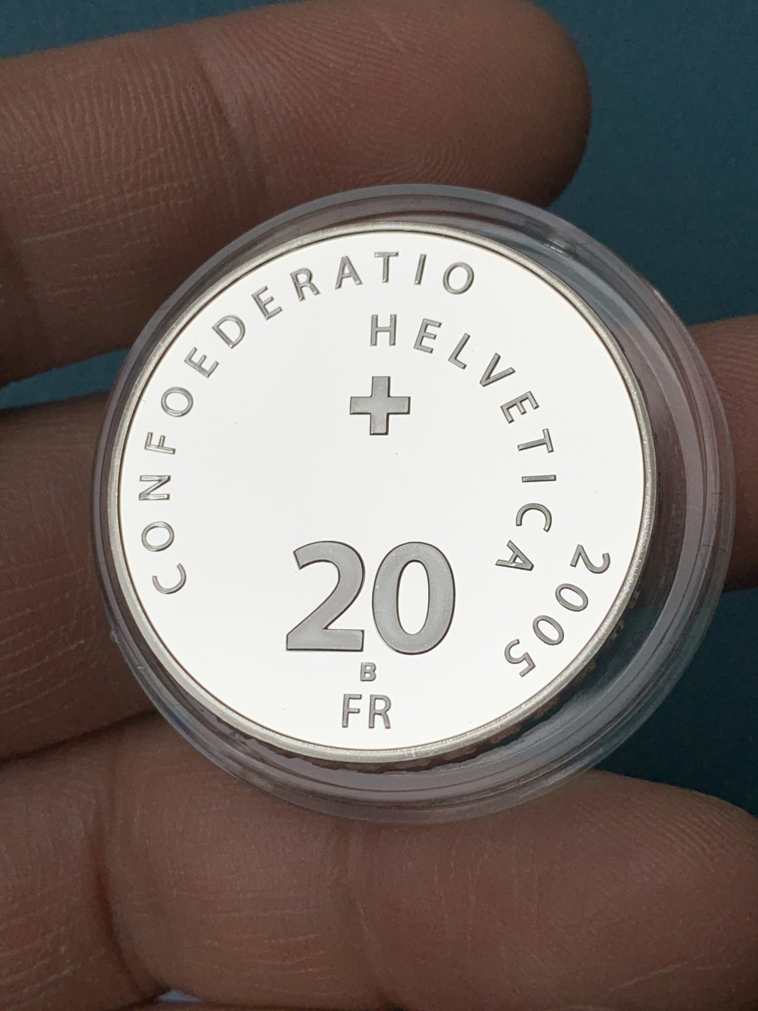 《竞宝斋》第151场-周日，周一，周四 3场 (全场包邮) 瑞士 2005年 20法郎精制大银币 稀少