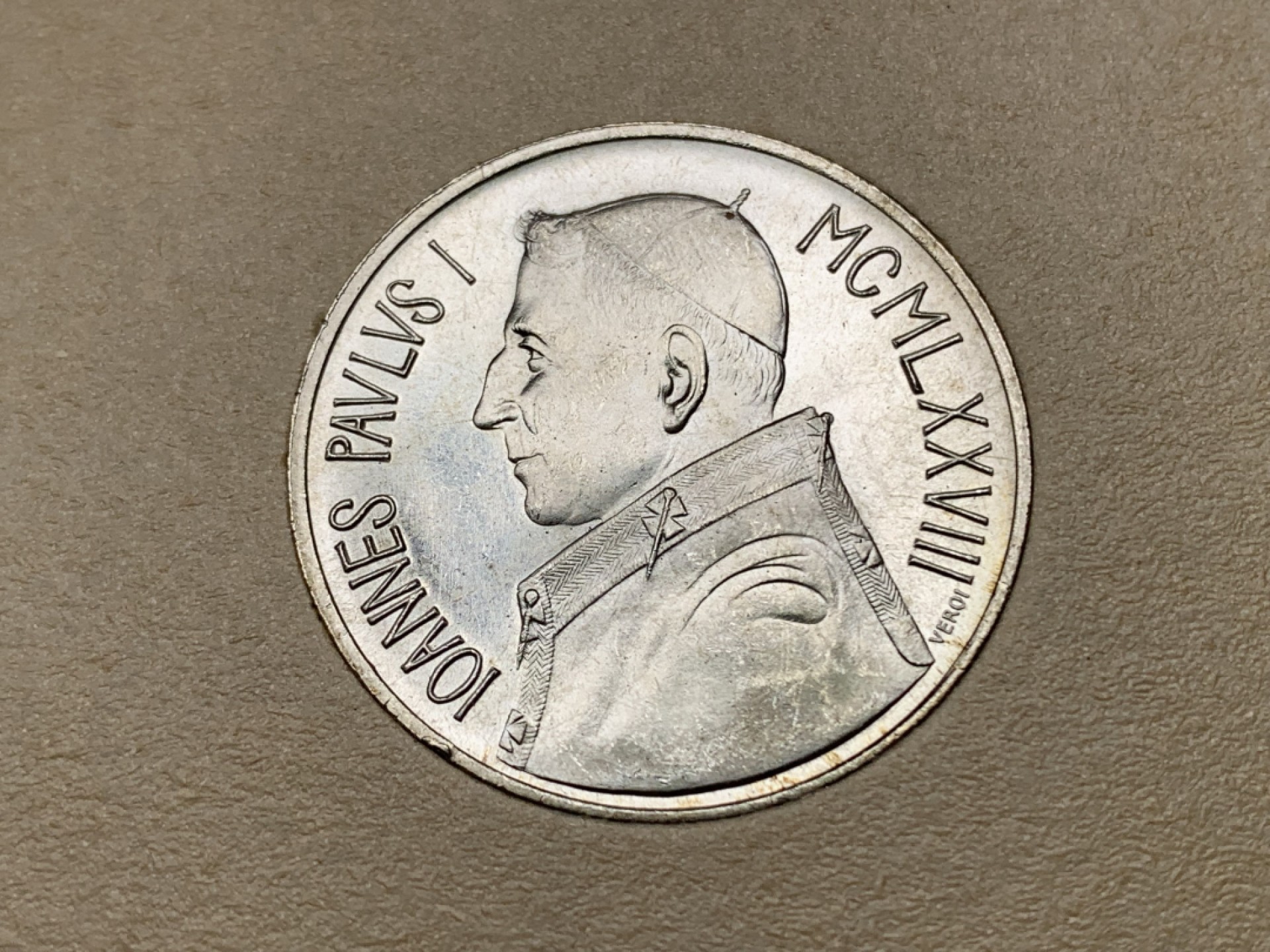 《竞宝斋》第151场-周日，周一，周四 3场 (全场包邮) 卡装 梵蒂冈1978年 约翰保罗一世 1000里拉 银币