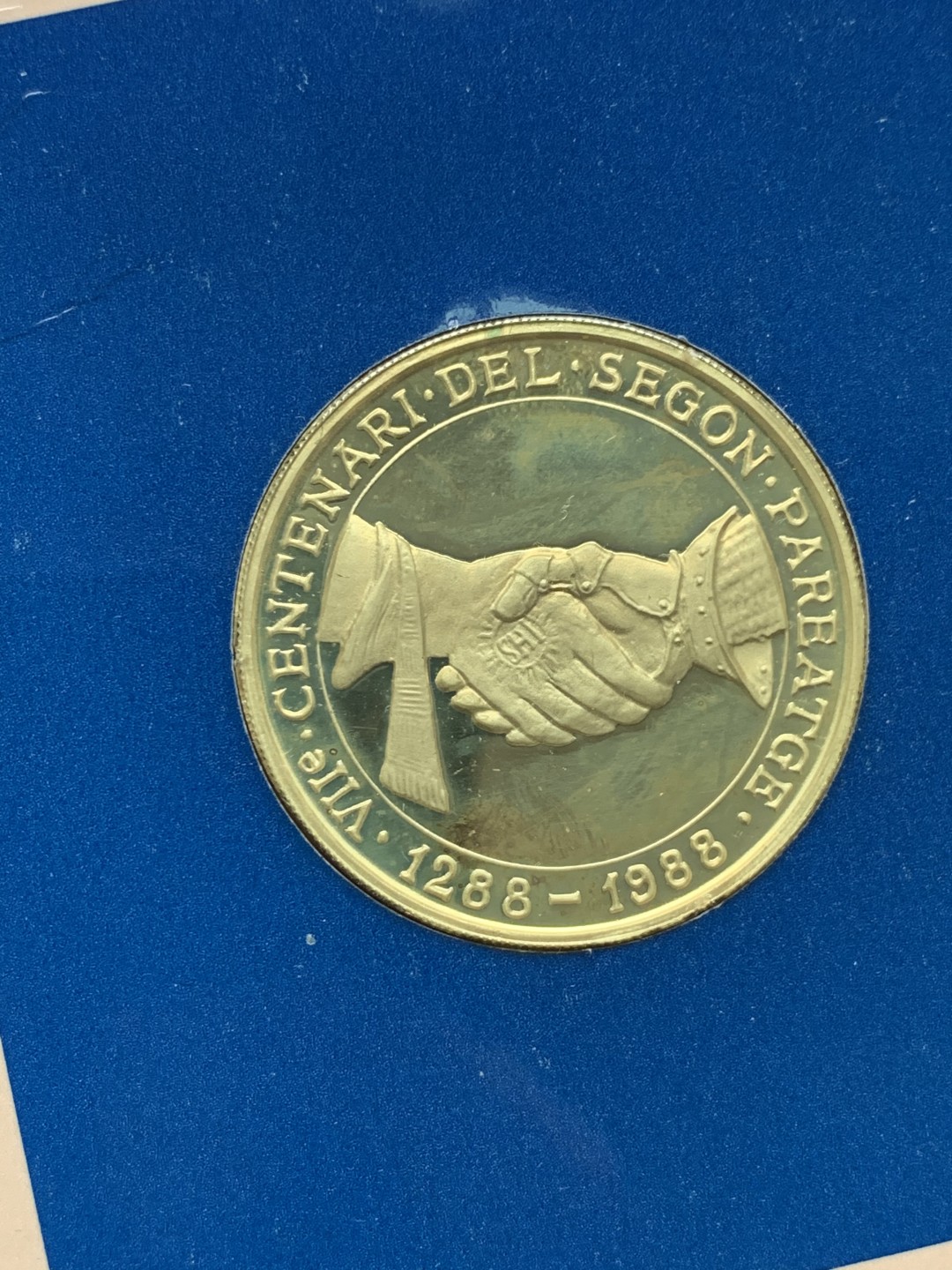 《竞宝斋》第151场-周日，周一，周四 3场 (全场包邮) 卡装 安道尔1988年 十字 25第纳尔大银币 非常稀少 发行量一万枚 20克 90%银