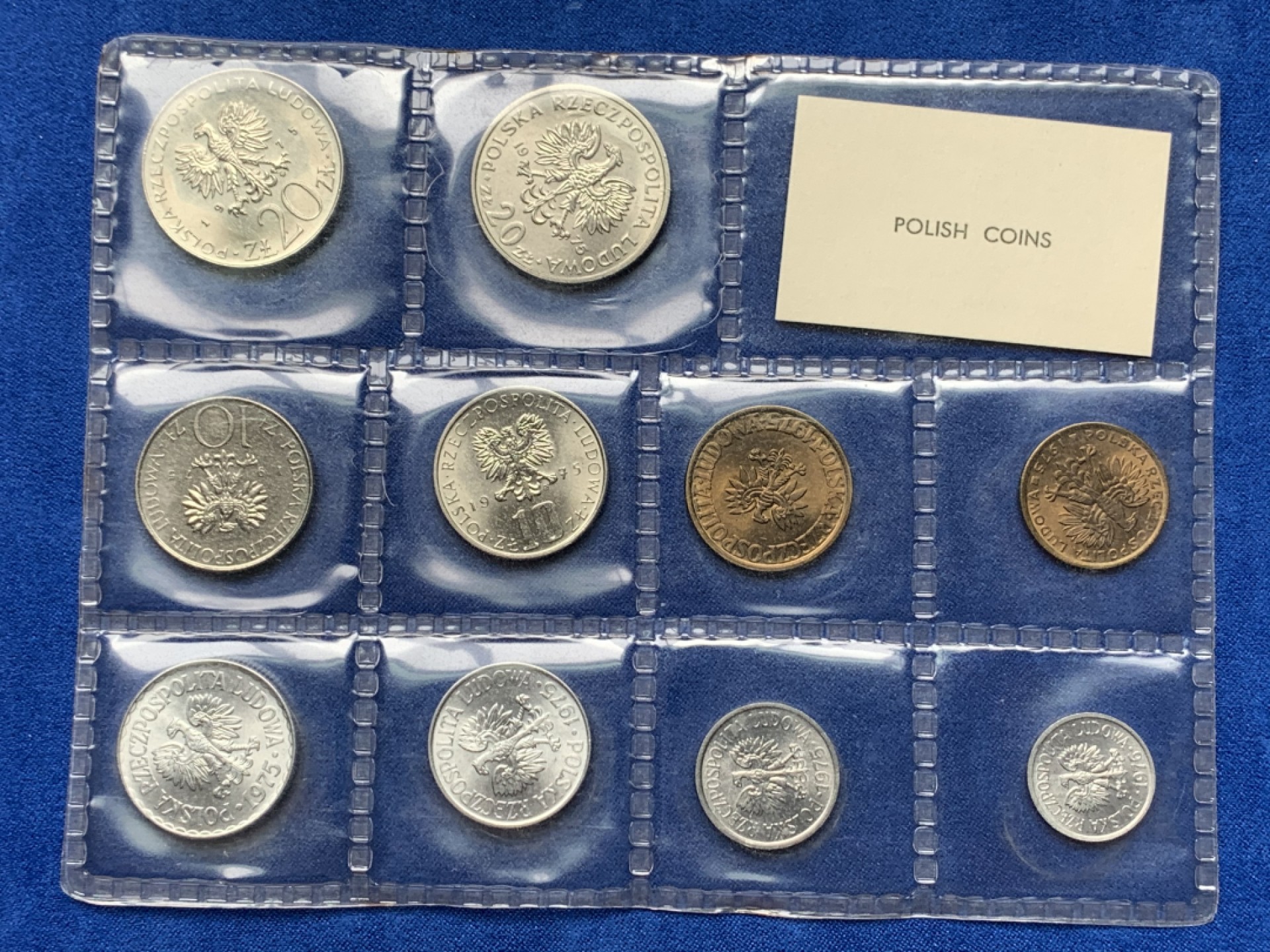 《竞宝斋》第151场-周日，周一，周四 3场 (全场包邮) 波兰七十年代密封10枚套币稀见，UNC-BU品质，含1975年4枚不同纪念币