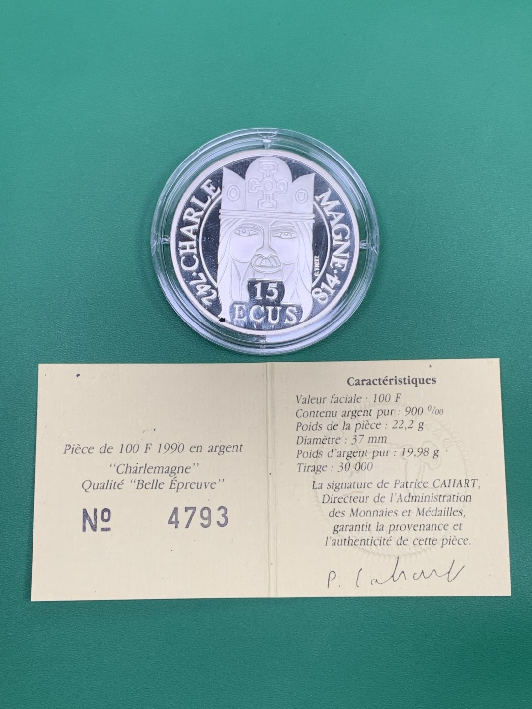 《竞宝斋》第151场-周日，周一，周四 3场 (全场包邮) 法国1990年 100法郎 精制大银币