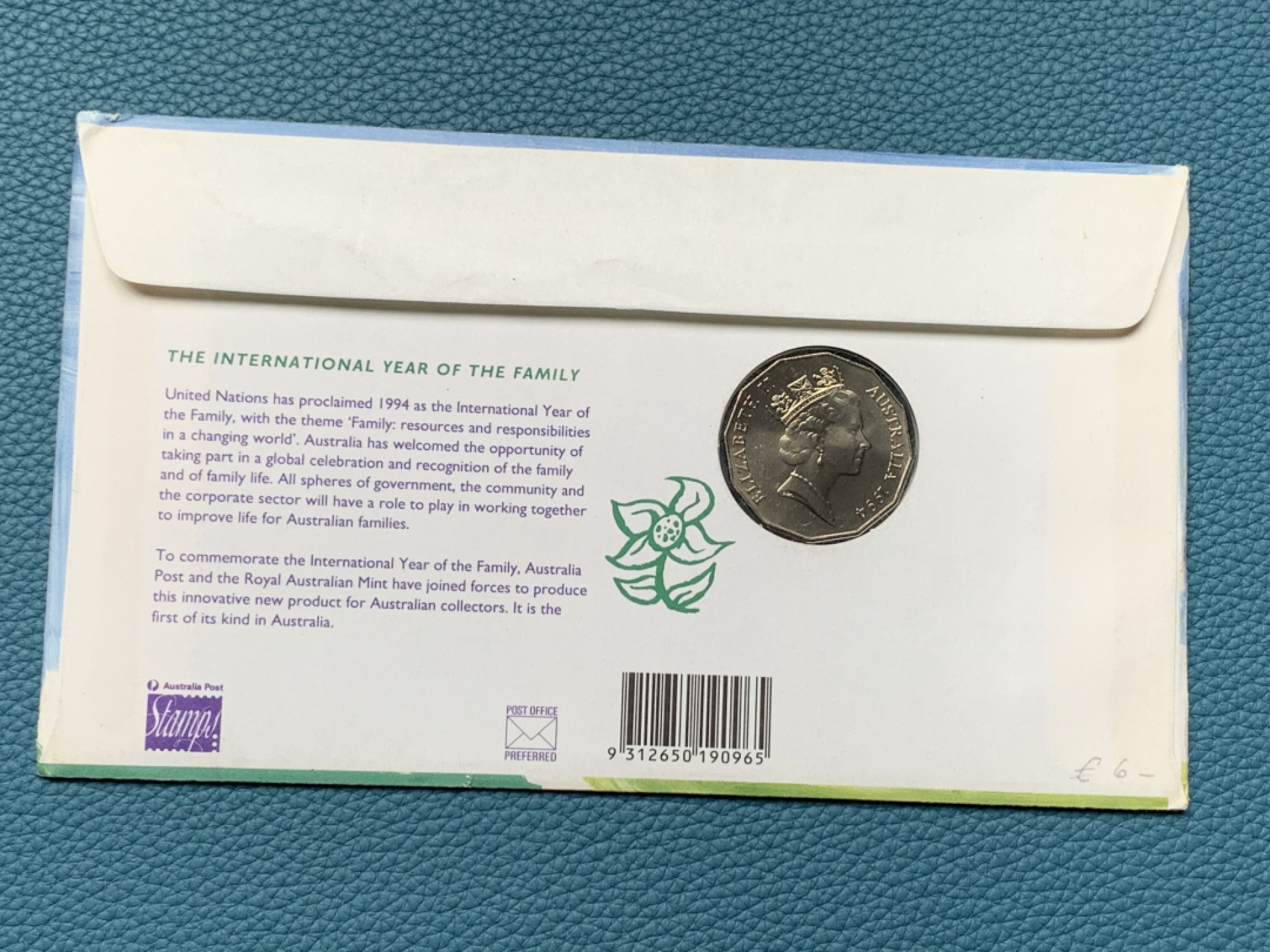 《竞宝斋》第151场-周日，周一，周四 3场 (全场包邮) 卡装 澳大利亚1994年 50分 儿童纪念镍币 带信封和邮票