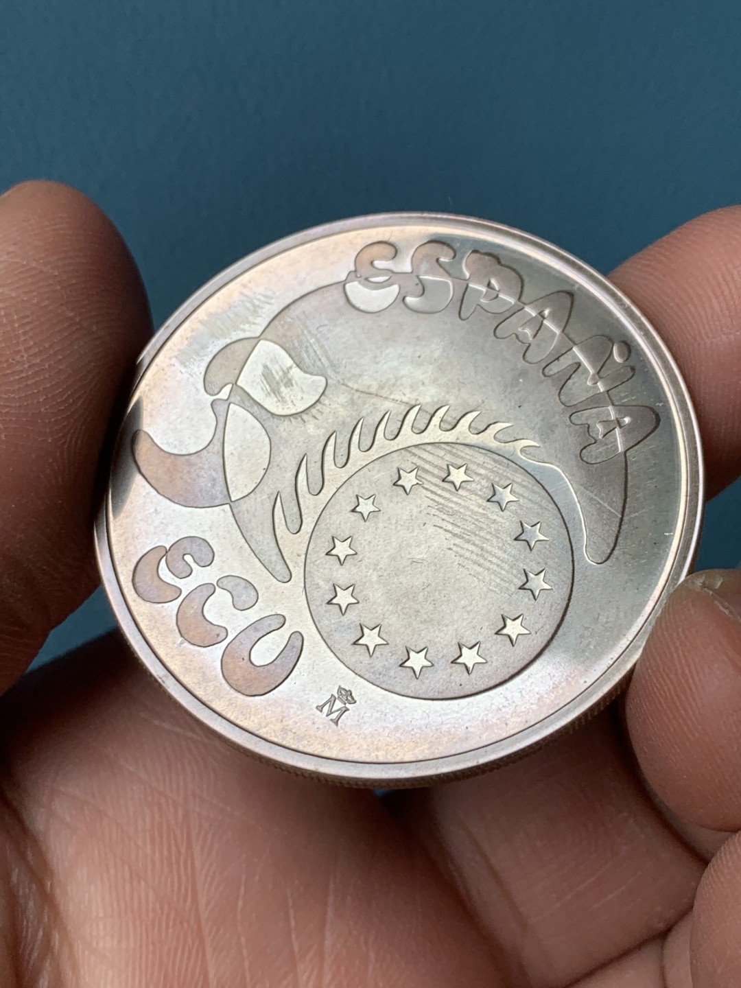 《竞宝斋》第151场-周日，周一，周四 3场 (全场包邮) 原盒证书 西班牙1989年 骑士5艾古 大银币 33.62克 92.5%银