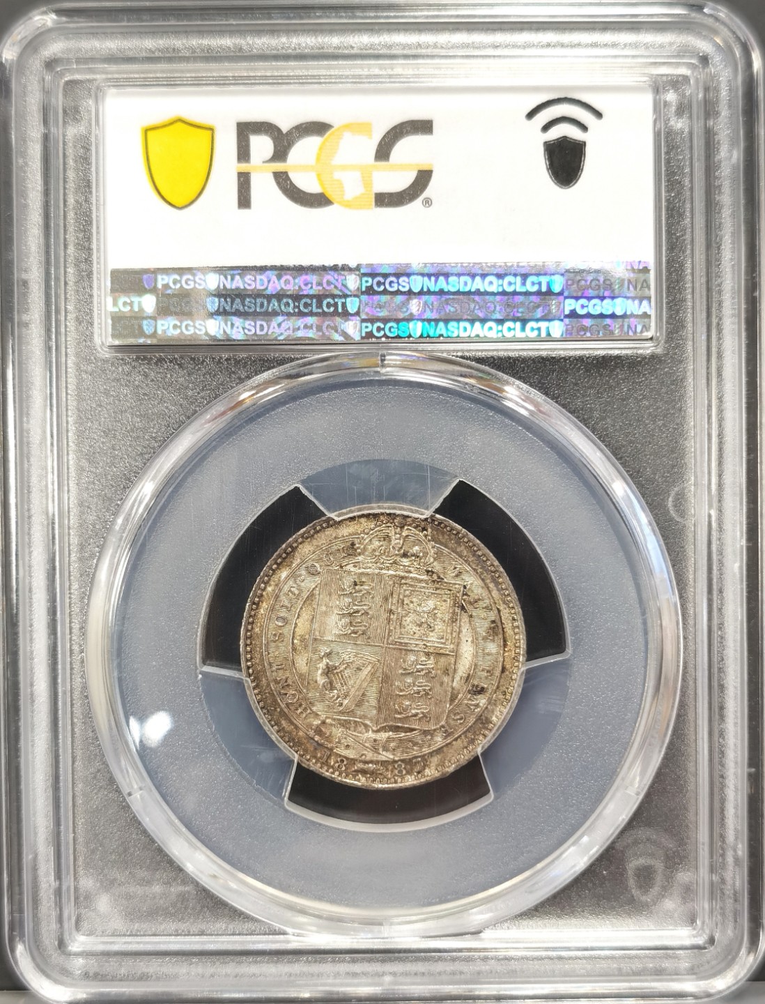 博洋堂世界钱币拍卖第022期（全场包邮） PCGS MS64 英国1887年高冠先令 彩色包浆