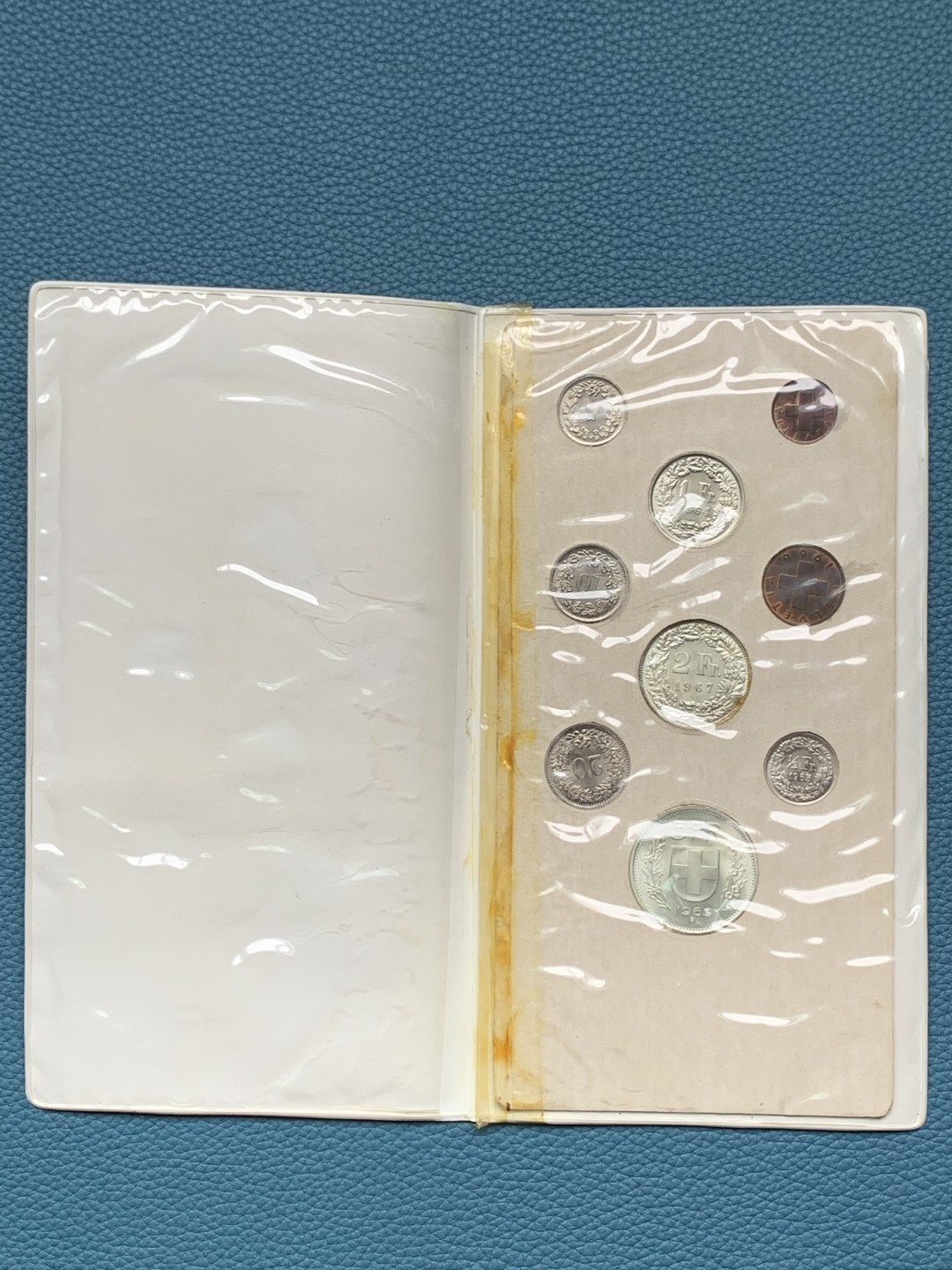 《竞宝斋》第151场-周日，周一，周四 3场 (全场包邮) 卡装 瑞士九枚套 其中0.5/1/2/5法郎是银币  好品细节见图