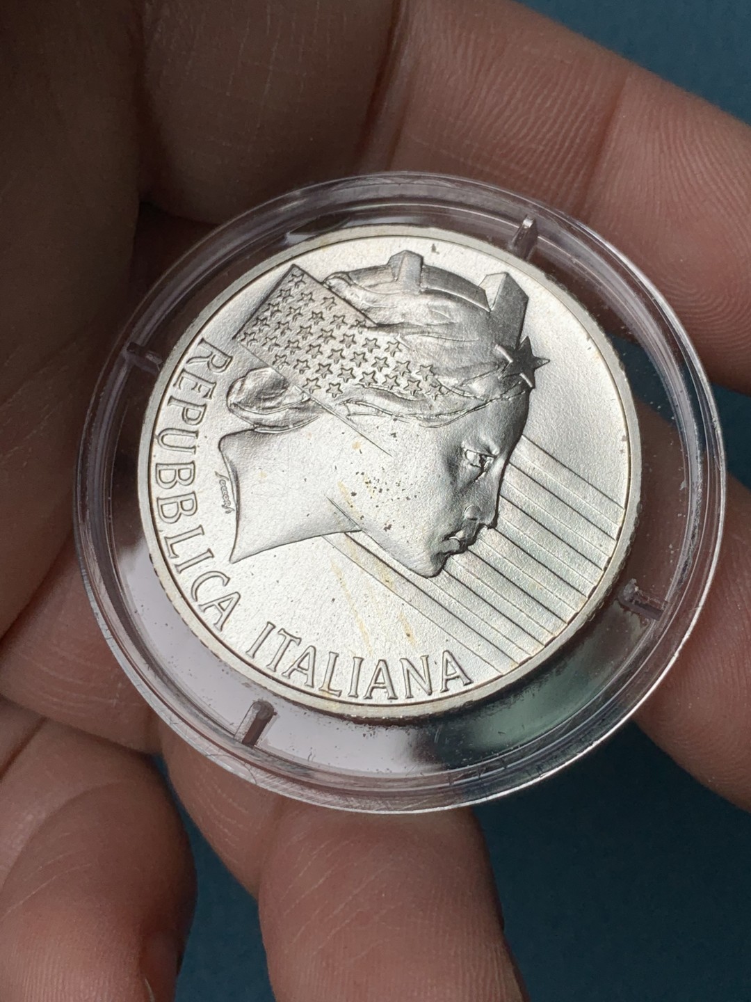 《竞宝斋》第151场-周日，周一，周四 3场 (全场包邮) 原盒 意大利1994年 世界杯10000里拉大银币