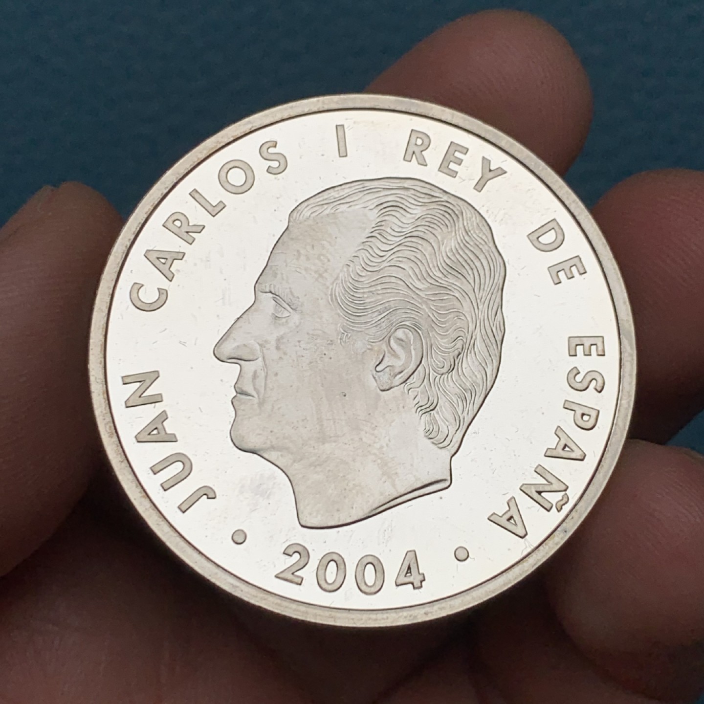 《竞宝斋》第151场-周日，周一，周四 3场 (全场包邮) 西班牙2004年 欧盟纪念系列 10欧元大银币 27克 92.5%银