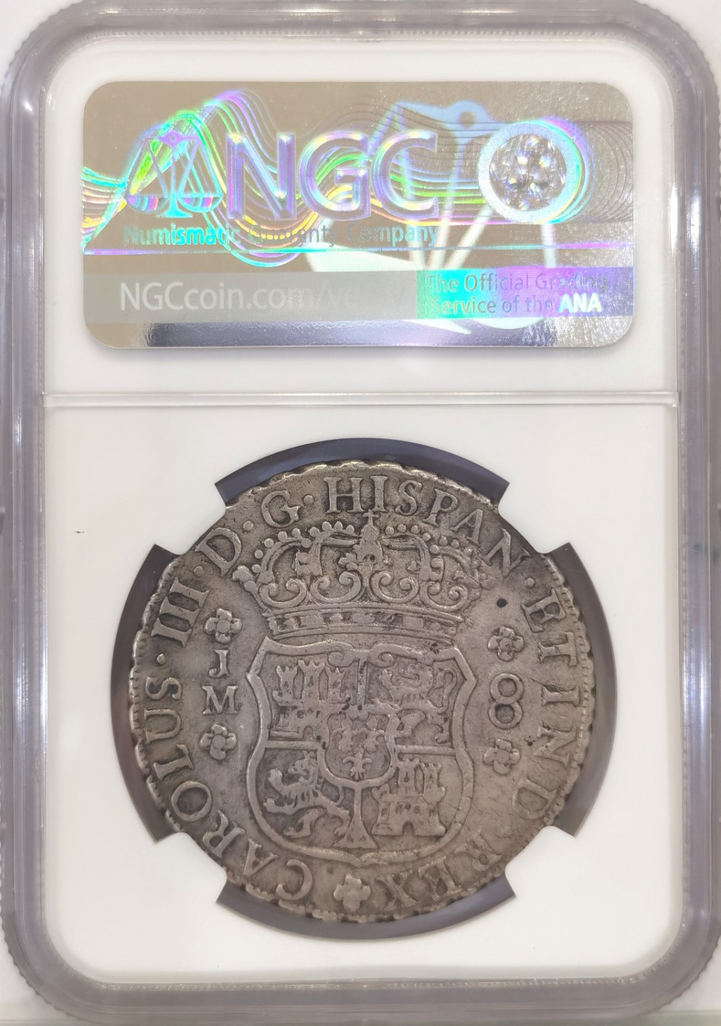 博洋堂世界钱币拍卖第022期（全场包邮） NGC VF 秘鲁利马厂地球双柱 1770 8里亚尔 无点版 无点版 无点版 非常稀少rare级 评级个位数