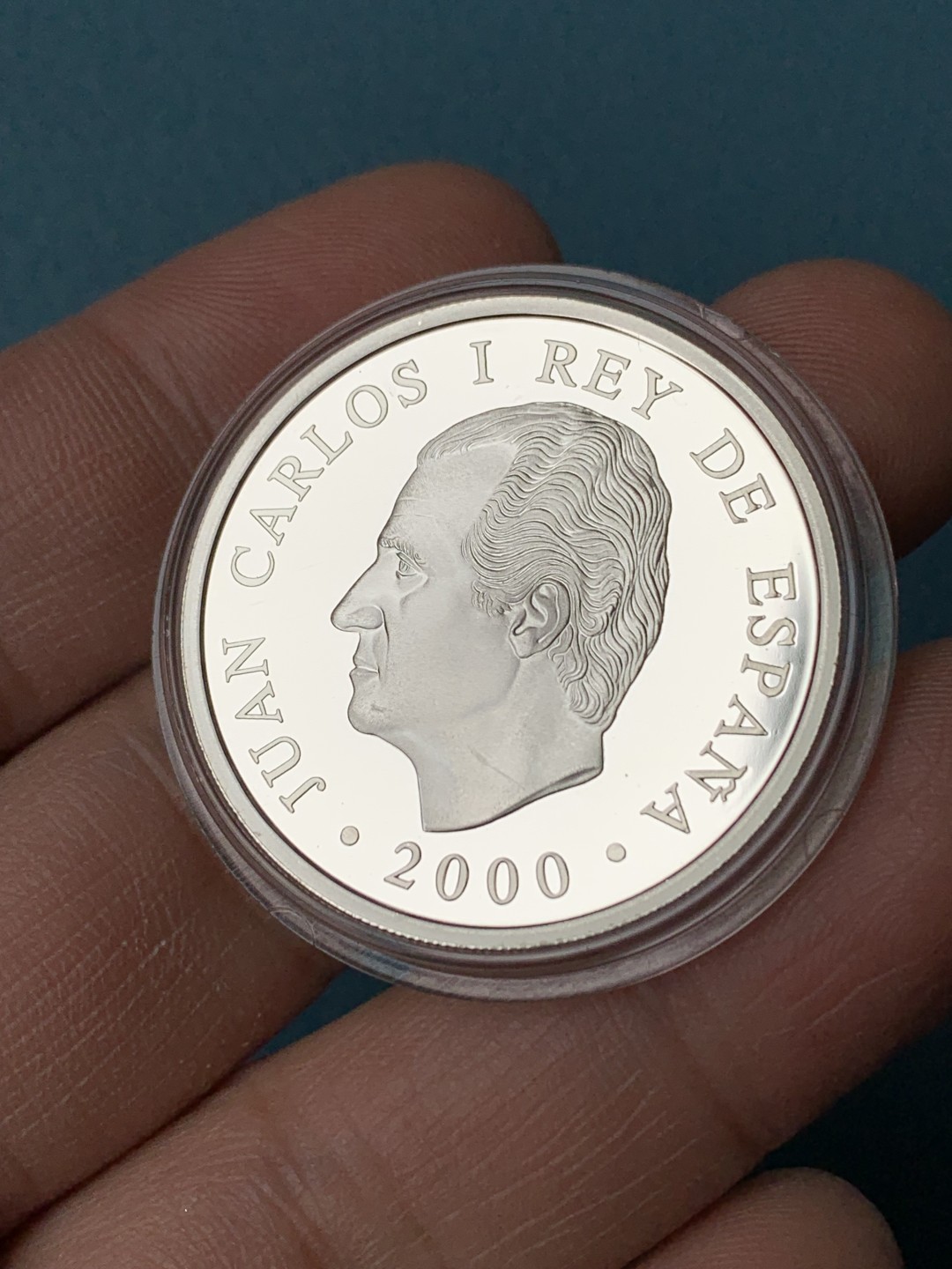 《竞宝斋》第151场-周日，周一，周四 3场 (全场包邮) 木盒 西班牙2000年 残运会 1000比塞塔精制银币