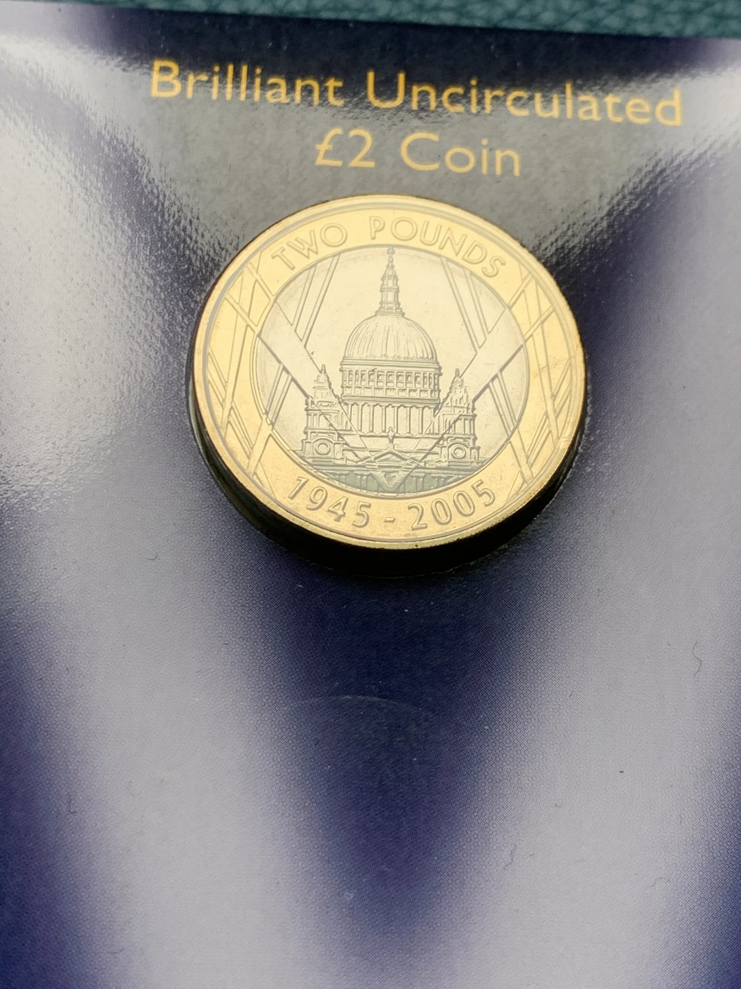 《竞宝斋》第151场-周日，周一，周四 3场 (全场包邮) 卡装 英国 2005年 纪念二战结束六十周年 2镑 原厂封装