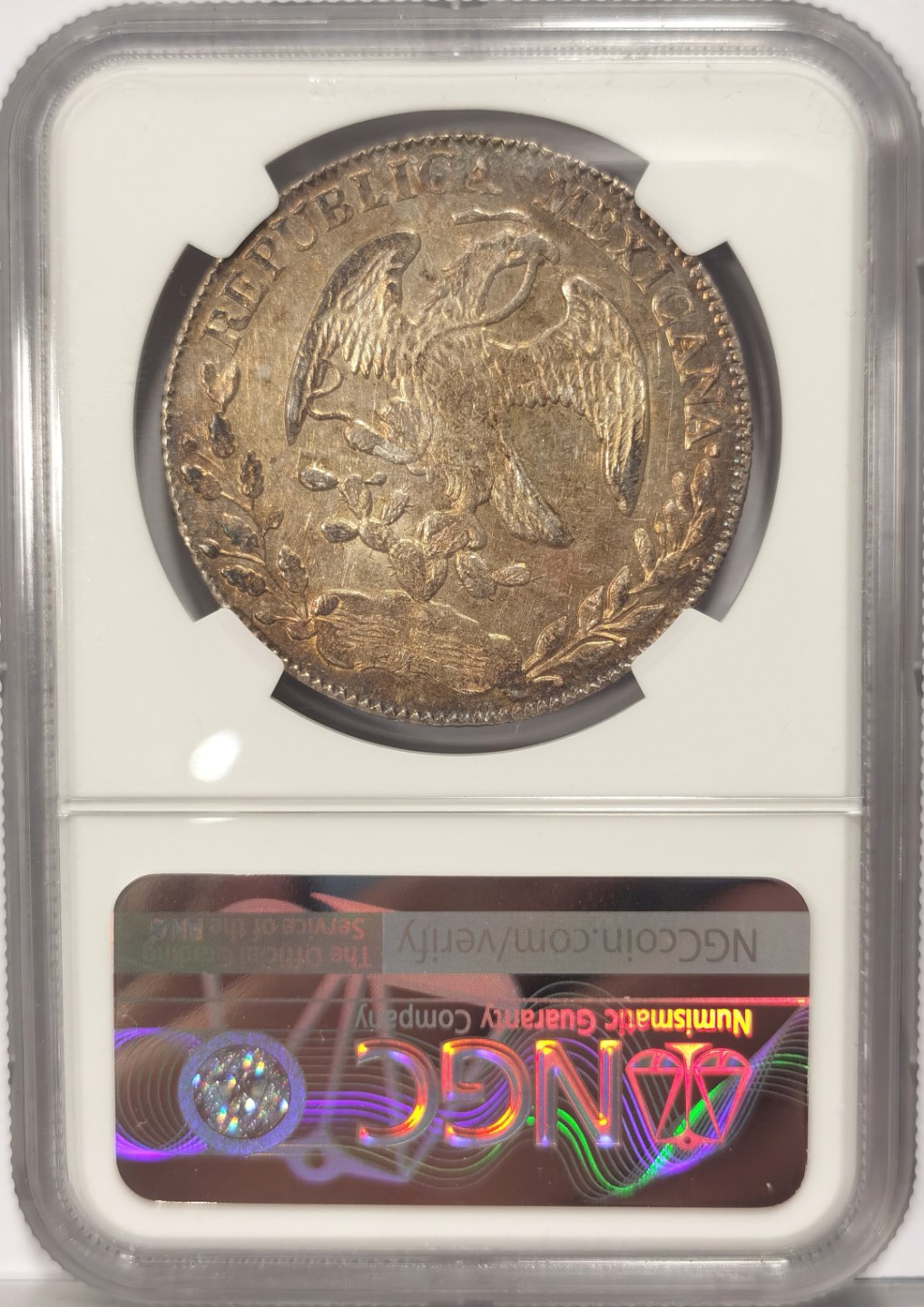 博洋堂世界钱币拍卖第022期（全场包邮） NGC UNC 1863年ZS MO版墨西哥鹰洋8里亚尔银币，黄油光
