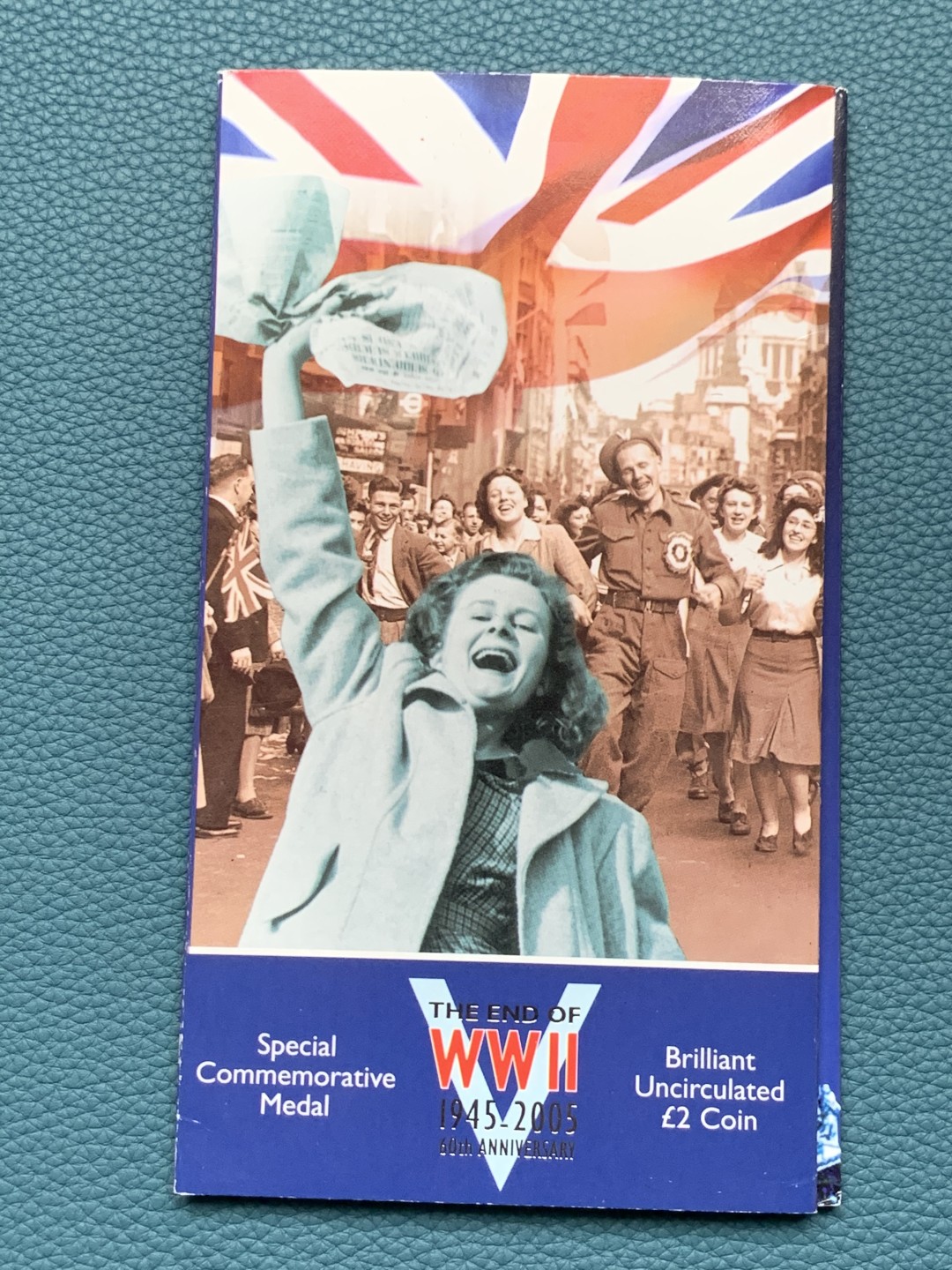《竞宝斋》第151场-周日，周一，周四 3场 (全场包邮) 卡装 英国 2005年 纪念二战结束六十周年 2镑 原厂封装