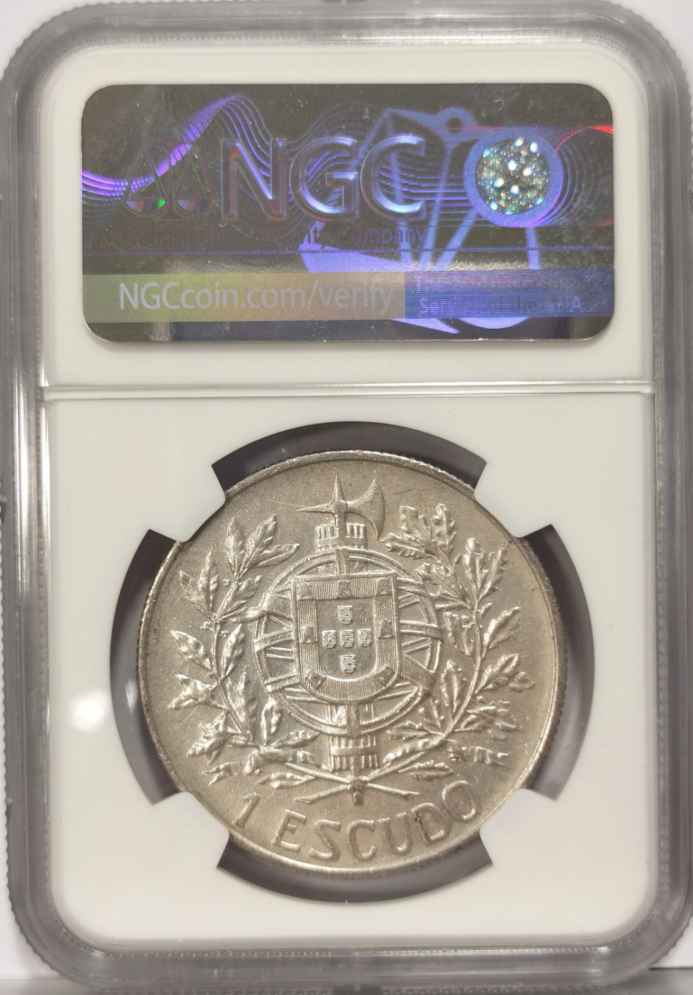 博洋堂世界钱币拍卖第022期（全场包邮） NGC AU 1910年葡萄牙共和国的诞生1埃斯库多斯大银币，克书价高，NGC错标为1916年，不多见