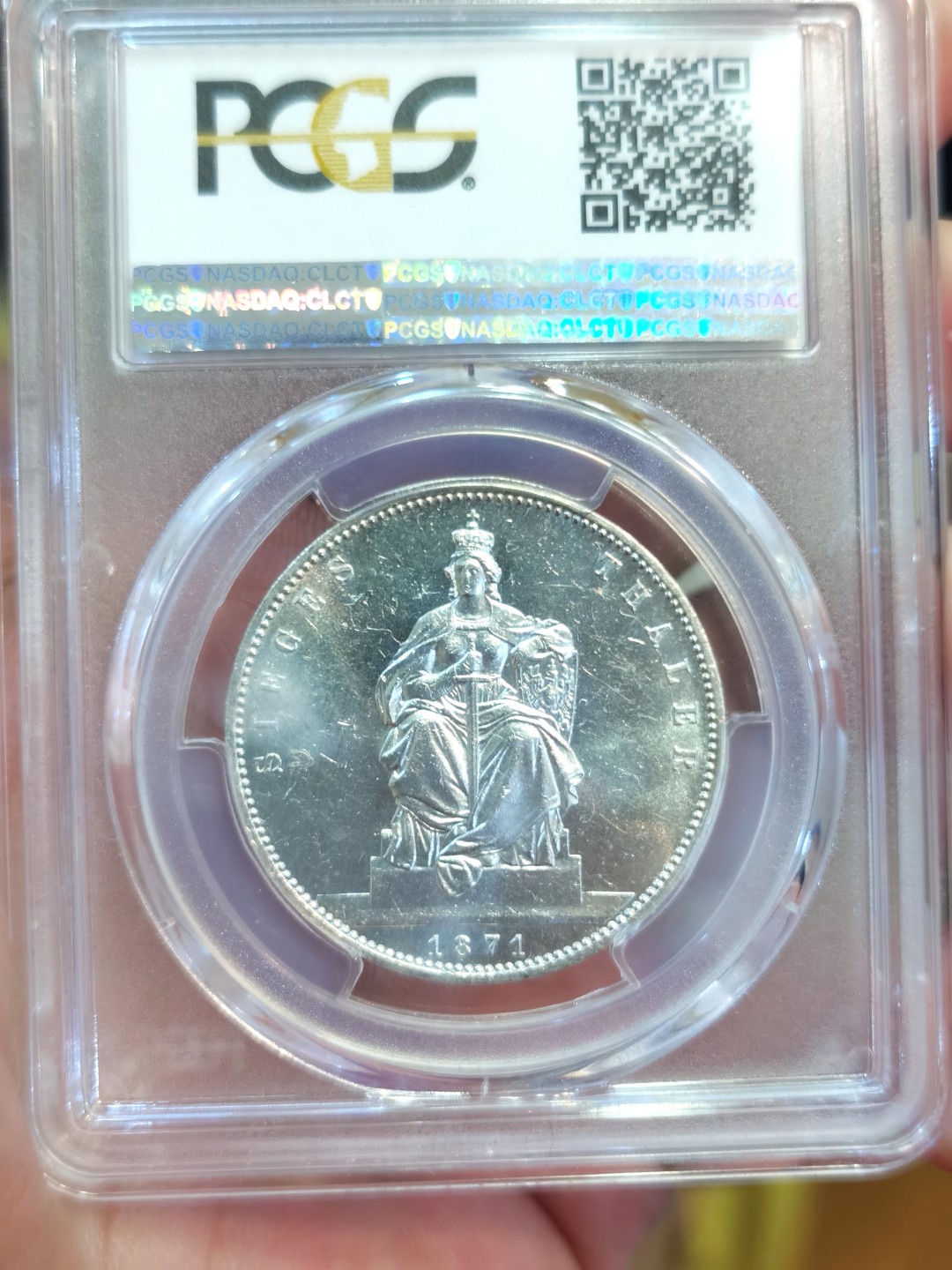 博洋堂世界钱币拍卖第022期（全场包邮） PCGS MS62 德国普鲁士1871年胜利泰勒 有PL感觉