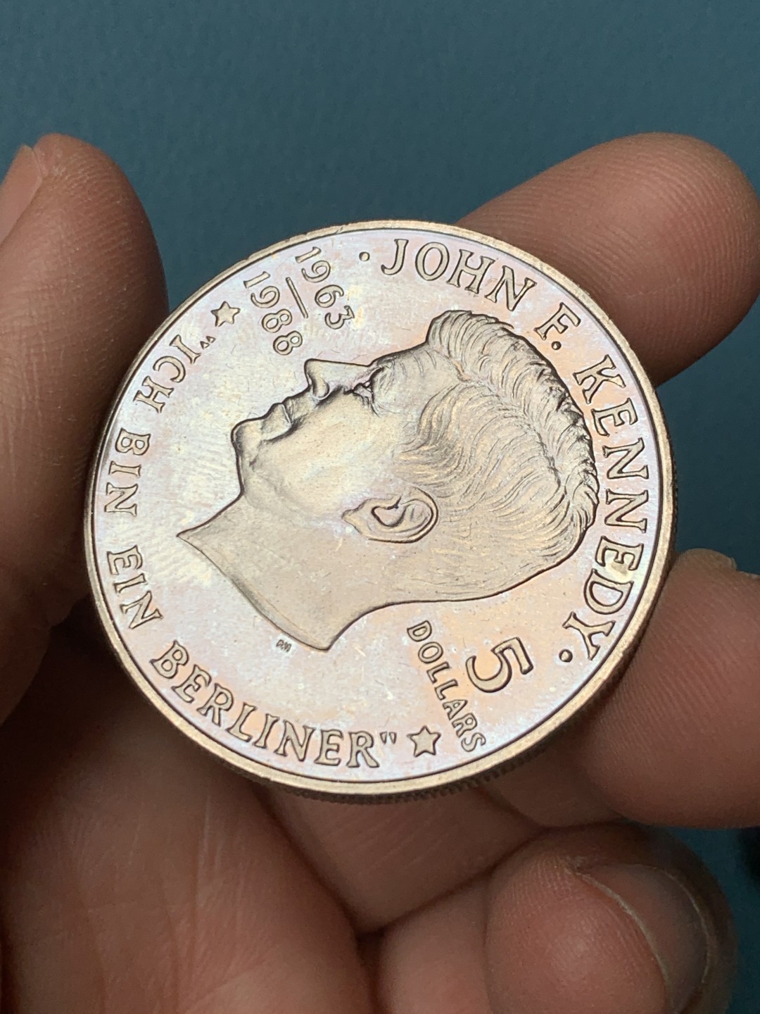 《竞宝斋》第151场-周日，周一，周四 3场 (全场包邮) 纽埃1988年 约翰.肯尼迪 5元大型 镍币