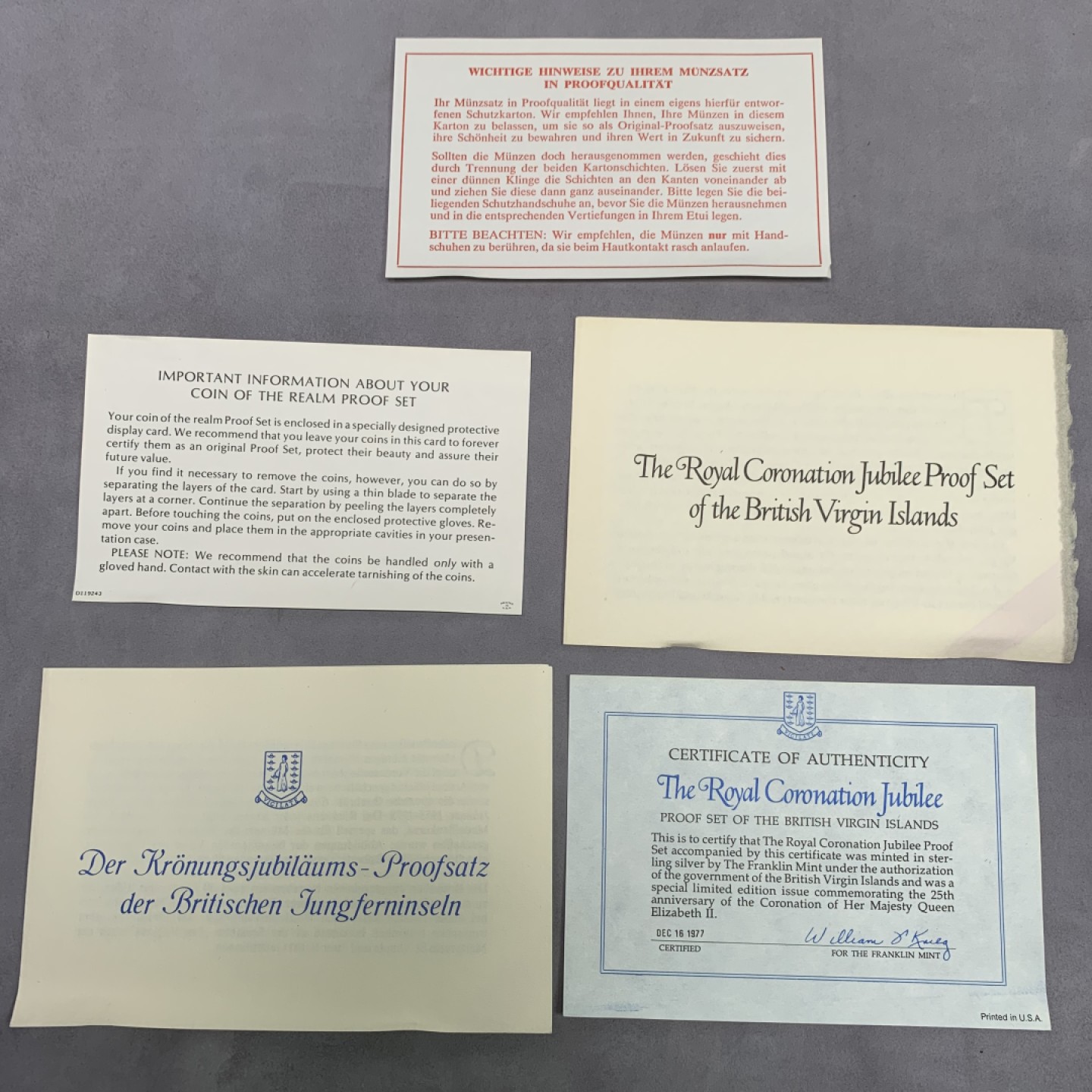 《竞宝斋》第151场-周日，周一，周四 3场 (全场包邮) 原盒 维京群岛1978年 六枚套 精制银币 非常漂亮