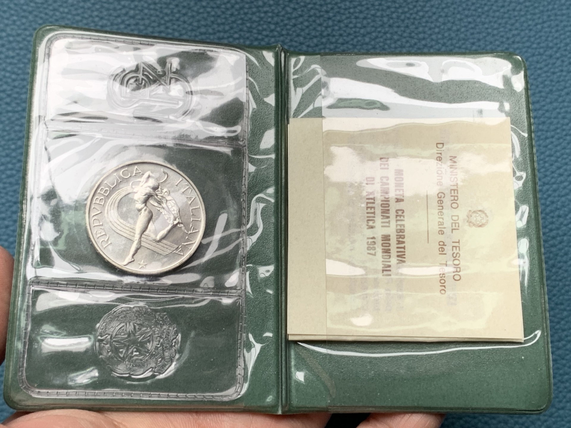 《竞宝斋》第151场-周日，周一，周四 3场 (全场包邮) 意大利1987年 亚特兰大奥运纪念 500里拉银币