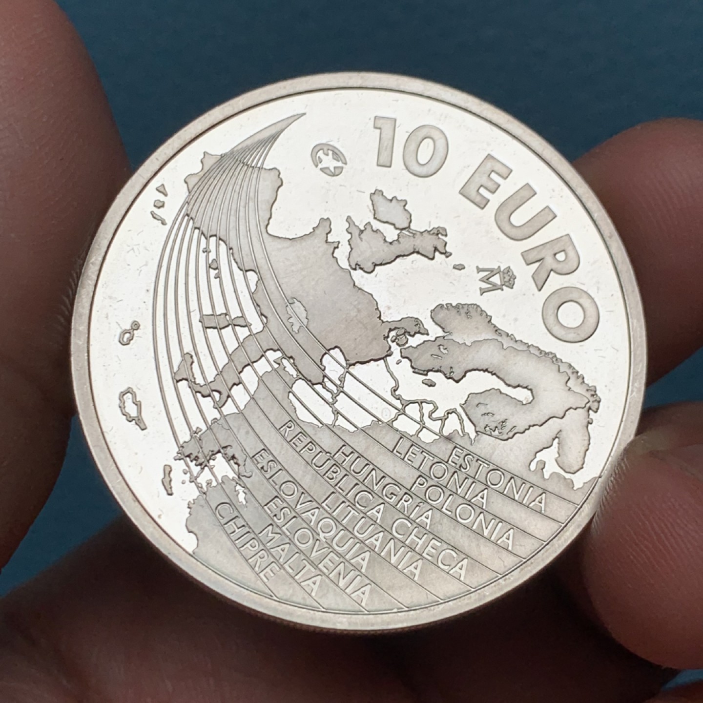 《竞宝斋》第151场-周日，周一，周四 3场 (全场包邮) 西班牙2004年 欧盟纪念系列 10欧元大银币 27克 92.5%银