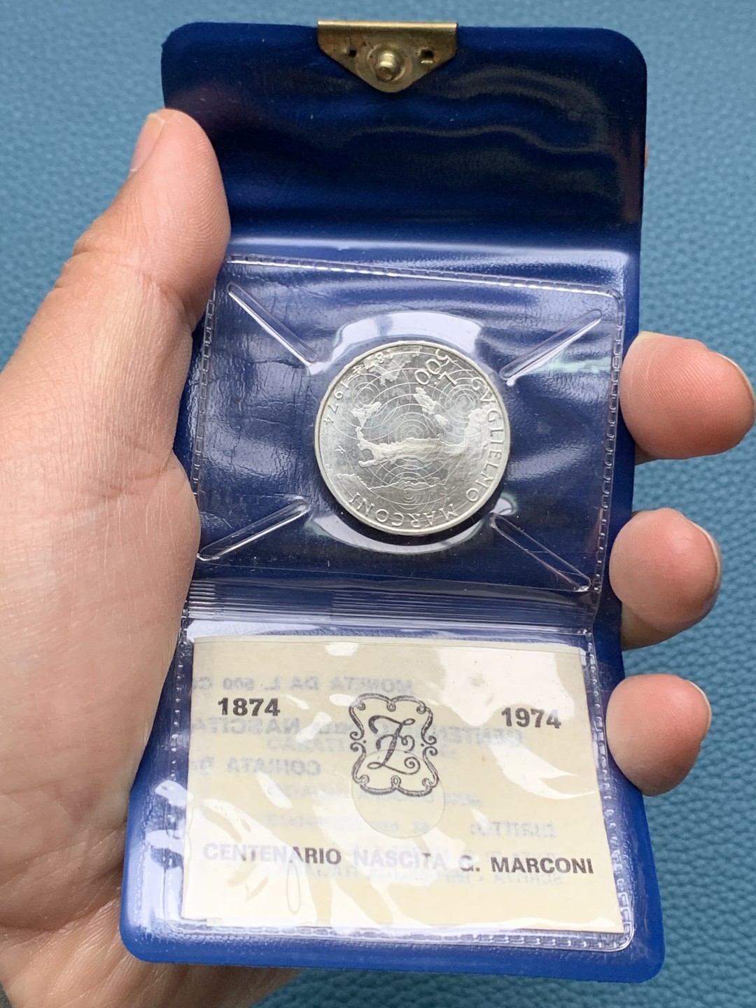 《竞宝斋》第151场-周日，周一，周四 3场 (全场包邮) 意大利1974年 地图 500里拉银币