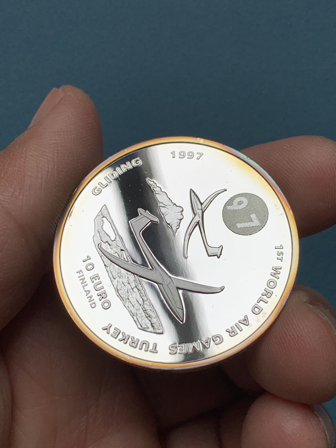 《竞宝斋》第151场-周日，周一，周四 3场 (全场包邮) 芬兰1997年 土耳其航天展10欧元精制大银币