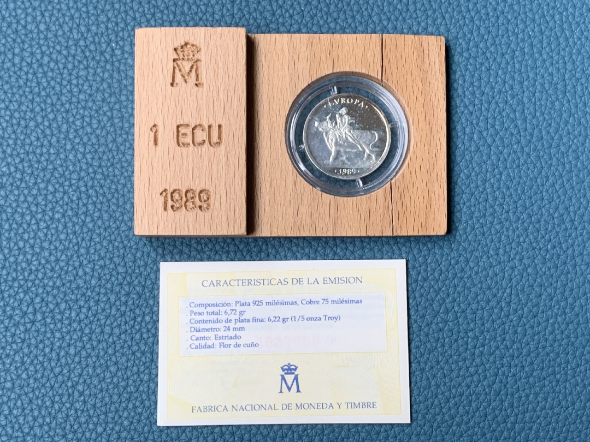 《竞宝斋》第151场-周日，周一，周四 3场 (全场包邮) 原盒 西班牙1989年 骑牛1艾古 精制银币