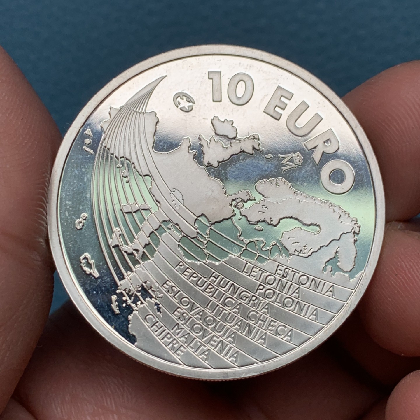 《竞宝斋》第151场-周日，周一，周四 3场 (全场包邮) 西班牙2004年 欧盟纪念系列 10欧元大银币 27克 92.5%银