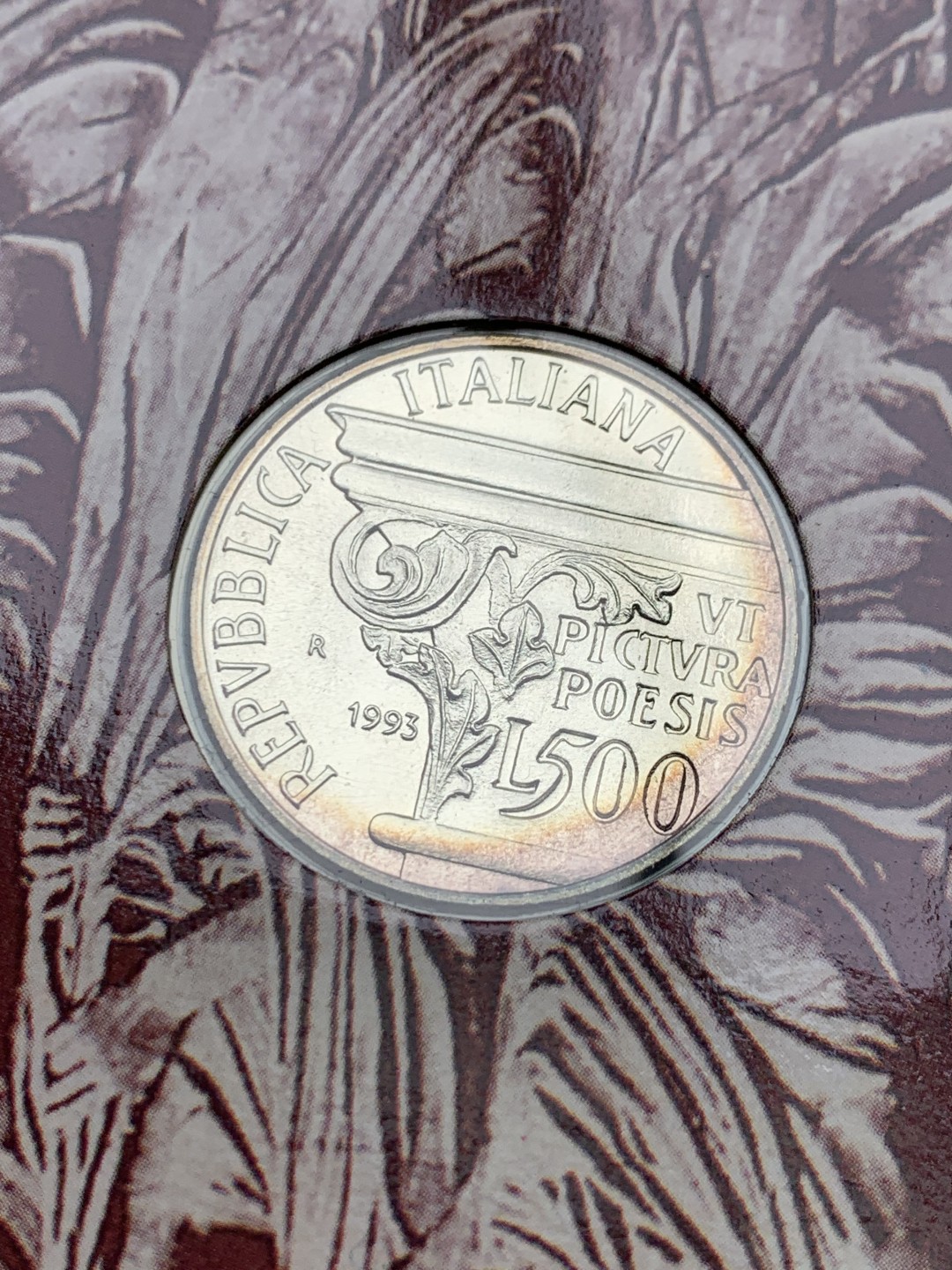 《竞宝斋》第151场-周日，周一，周四 3场 (全场包邮) 意大利1993年，赫拉斯500里拉纪念银币，原册自带说明