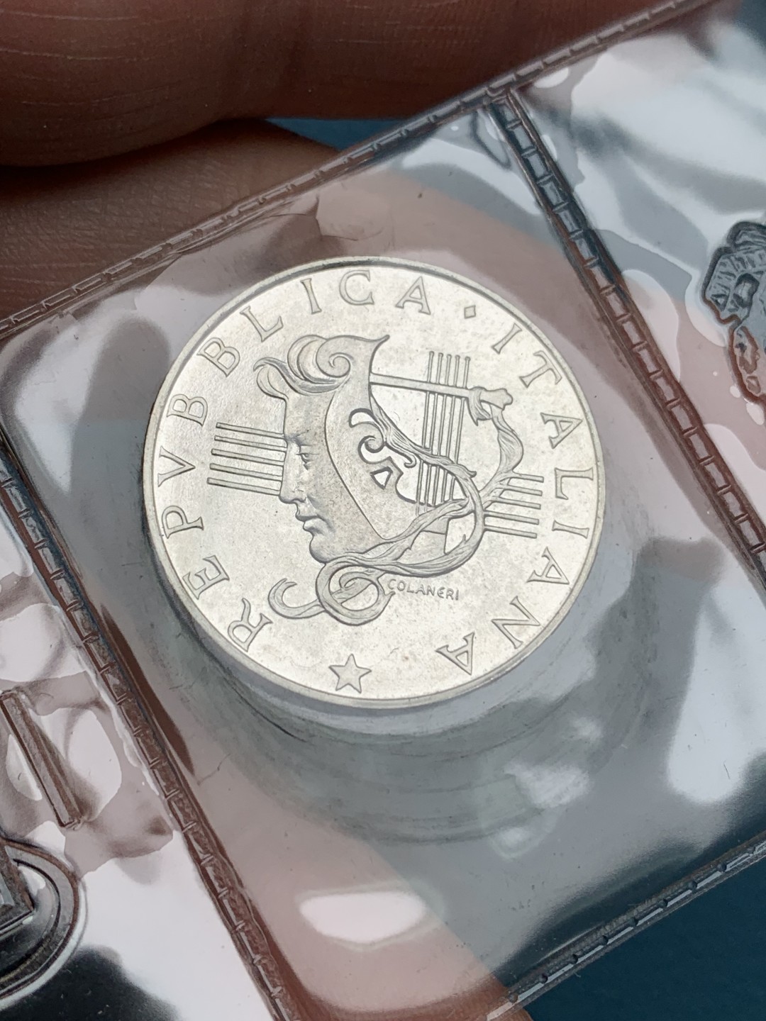 《竞宝斋》第151场-周日，周一，周四 3场 (全场包邮) 意大利1985年 欧洲音乐节 500里拉 银币